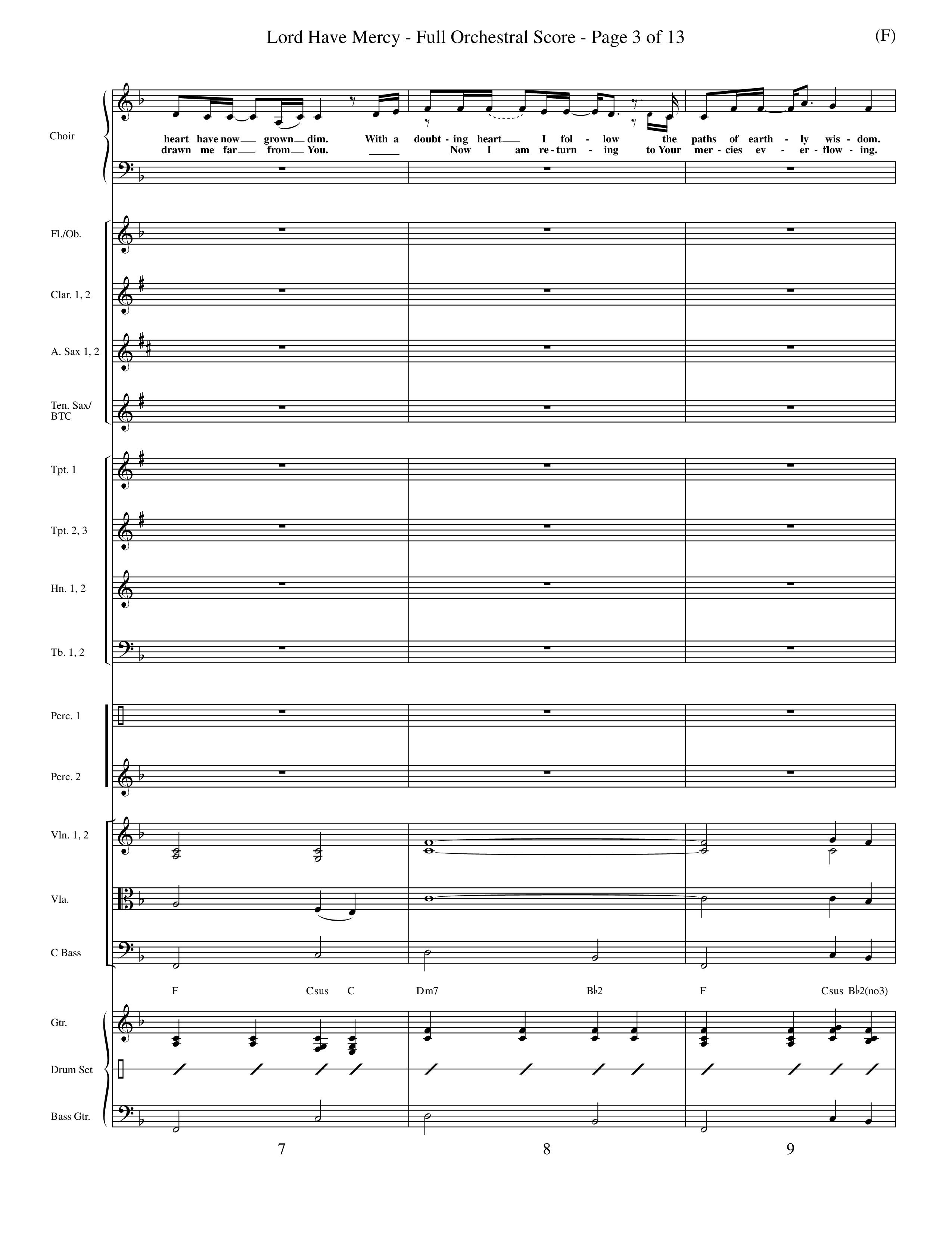 Lord Have Mercy (Choral Anthem SATB) Conductor's Score (Word Music Choral / Orch. Keith Christopher)
