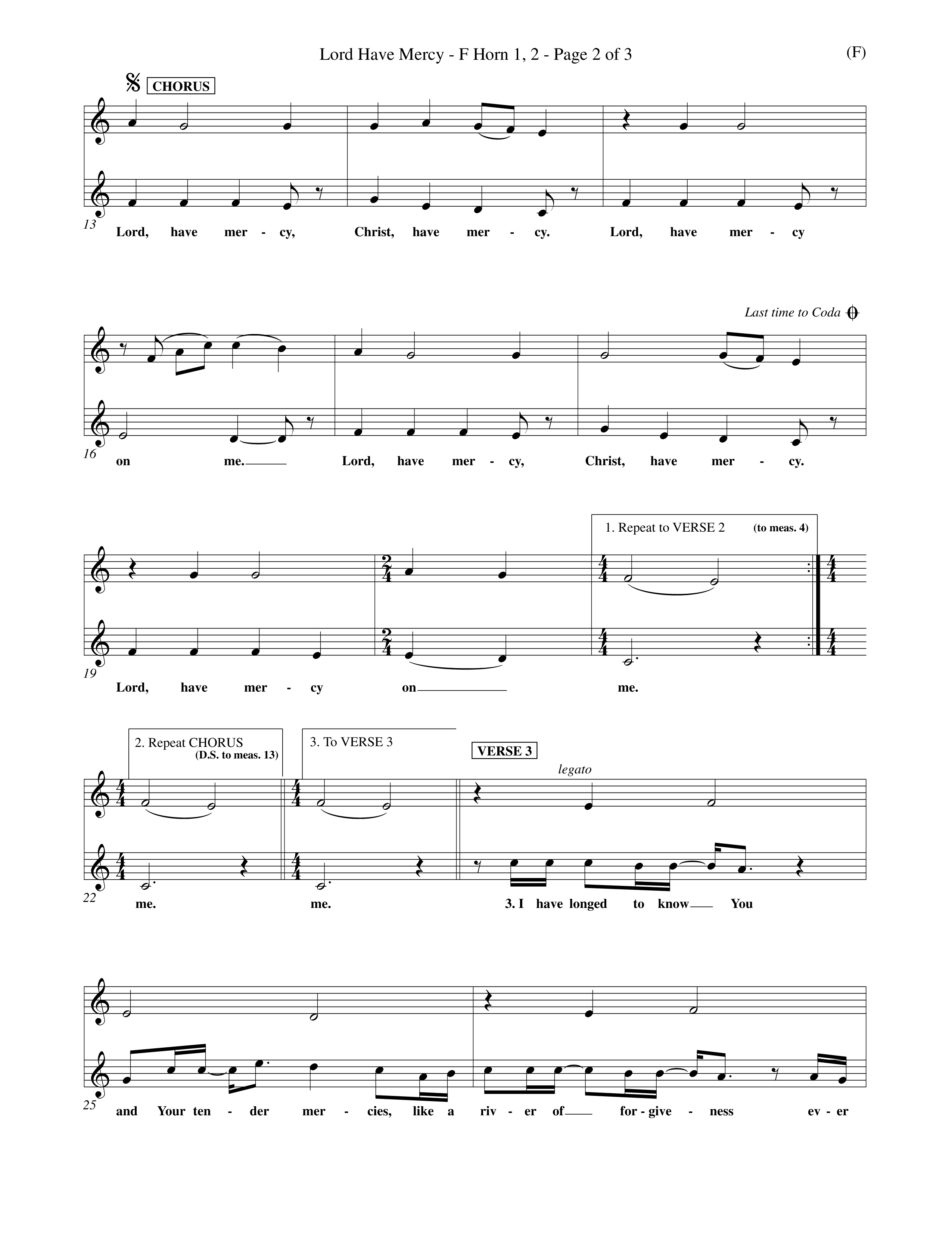 Lord Have Mercy (Choral Anthem SATB) French Horn (Word Music Choral / Orch. Keith Christopher)