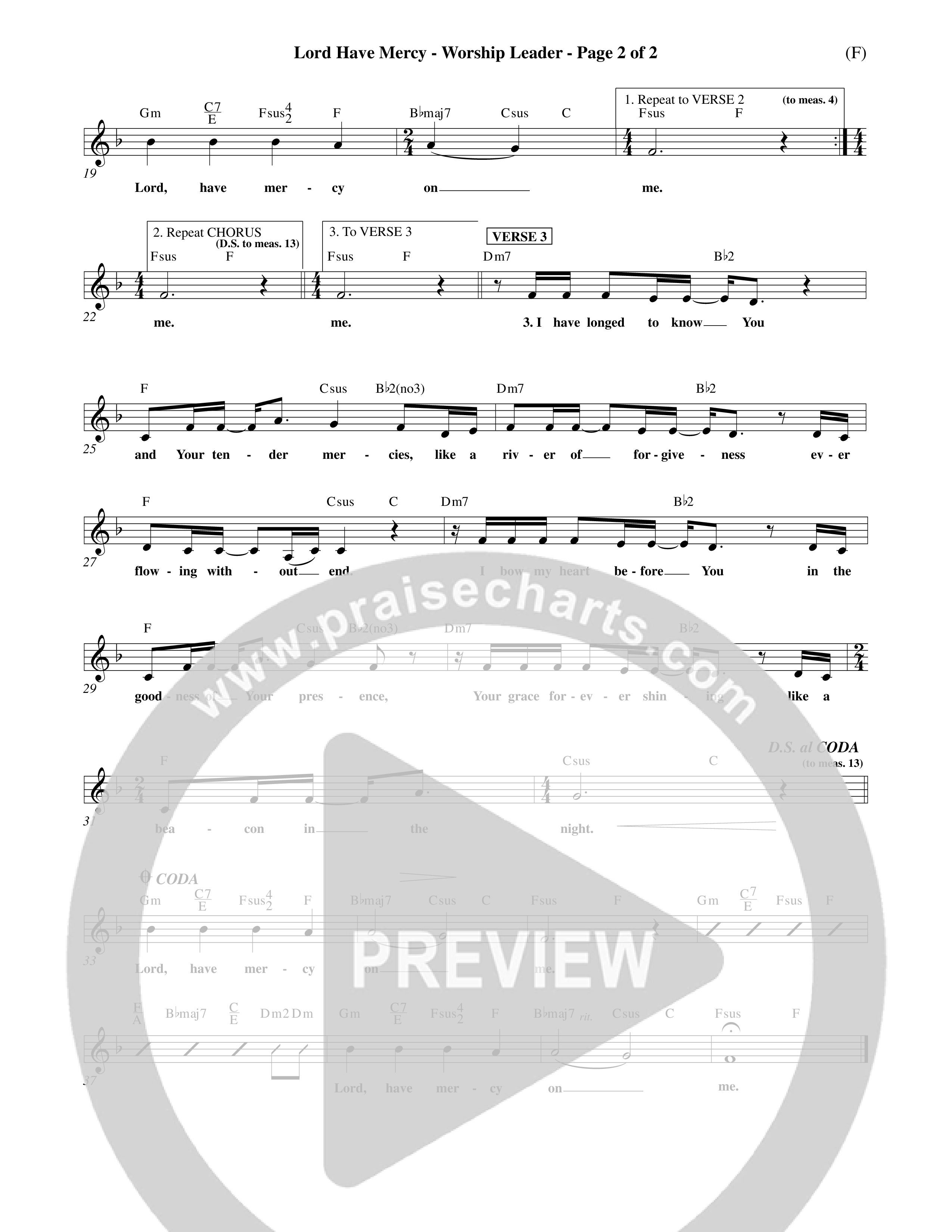 Lord Have Mercy (Choral Anthem SATB) Lead Sheet (Mel) (Word Music Choral / Orch. Keith Christopher)