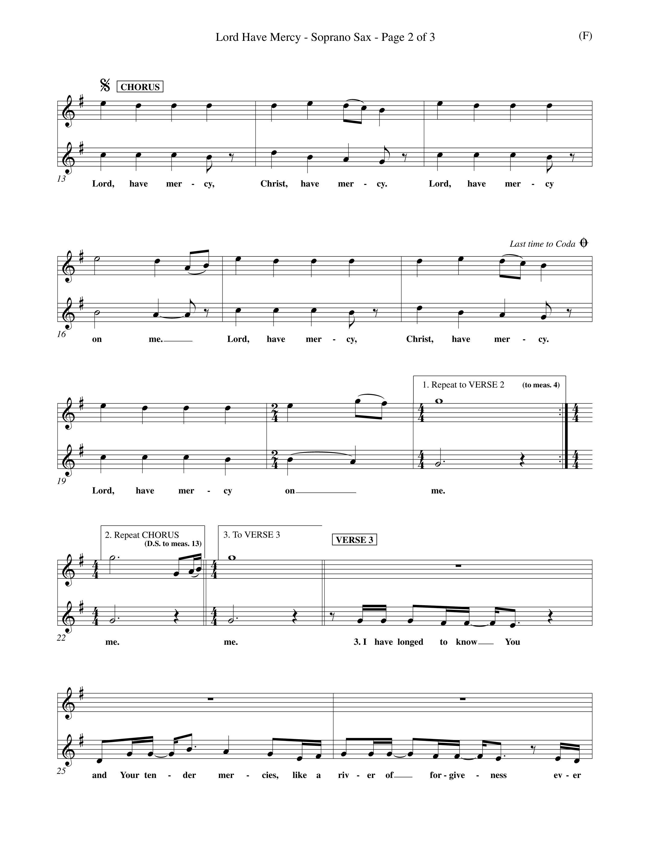 Lord Have Mercy (Choral Anthem SATB) Saxophone (Word Music Choral / Orch. Keith Christopher)