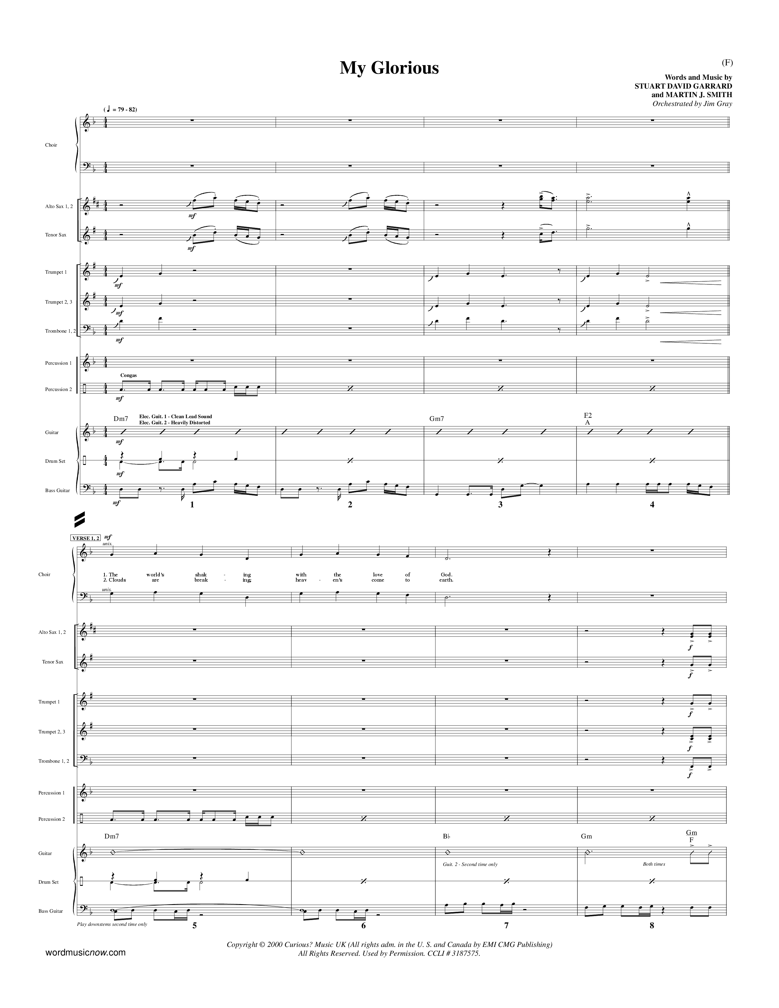 My Glorious (Choral Anthem SATB) PraiseBand (incl. Brass) (Word Music Choral / Orch. Jim Gray)