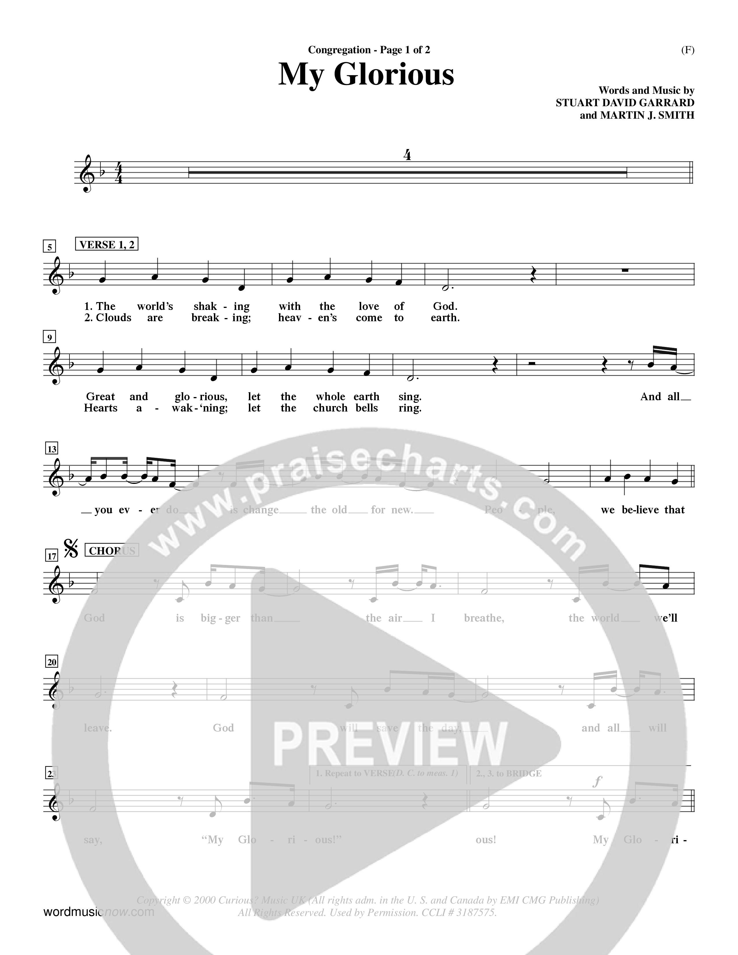 My Glorious (Choral Anthem SATB) Rhythm Pack (Word Music Choral / Orch. Jim Gray)