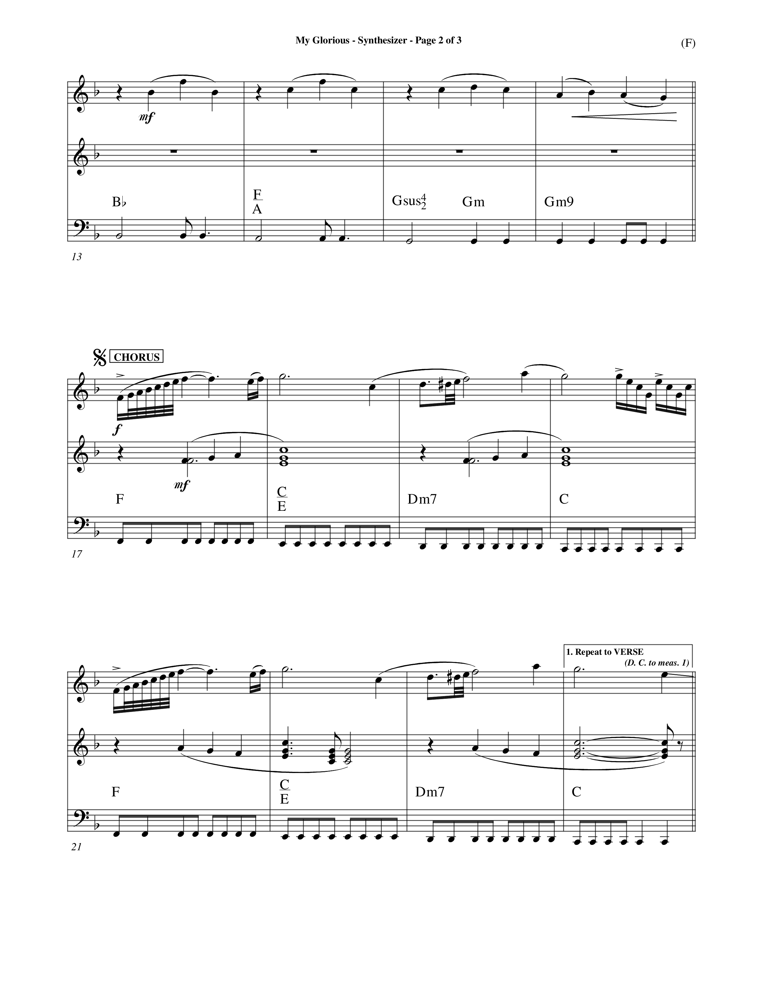 My Glorious (Choral Anthem SATB) Synth (Word Music Choral / Orch. Jim Gray)