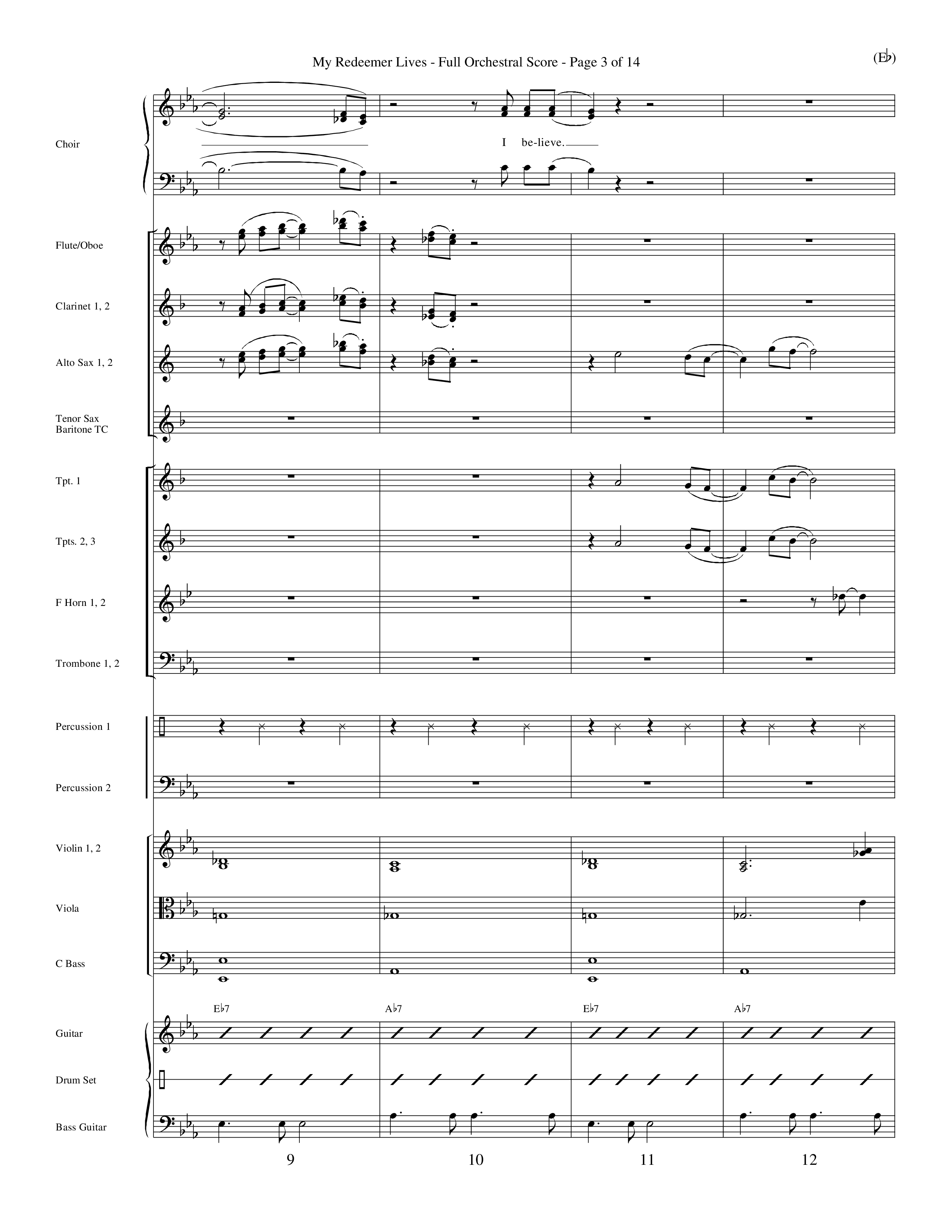 My Redeemer Lives (Choral Anthem SATB) Orchestration (Word Music Choral / Orch. Keith Wilbanks)