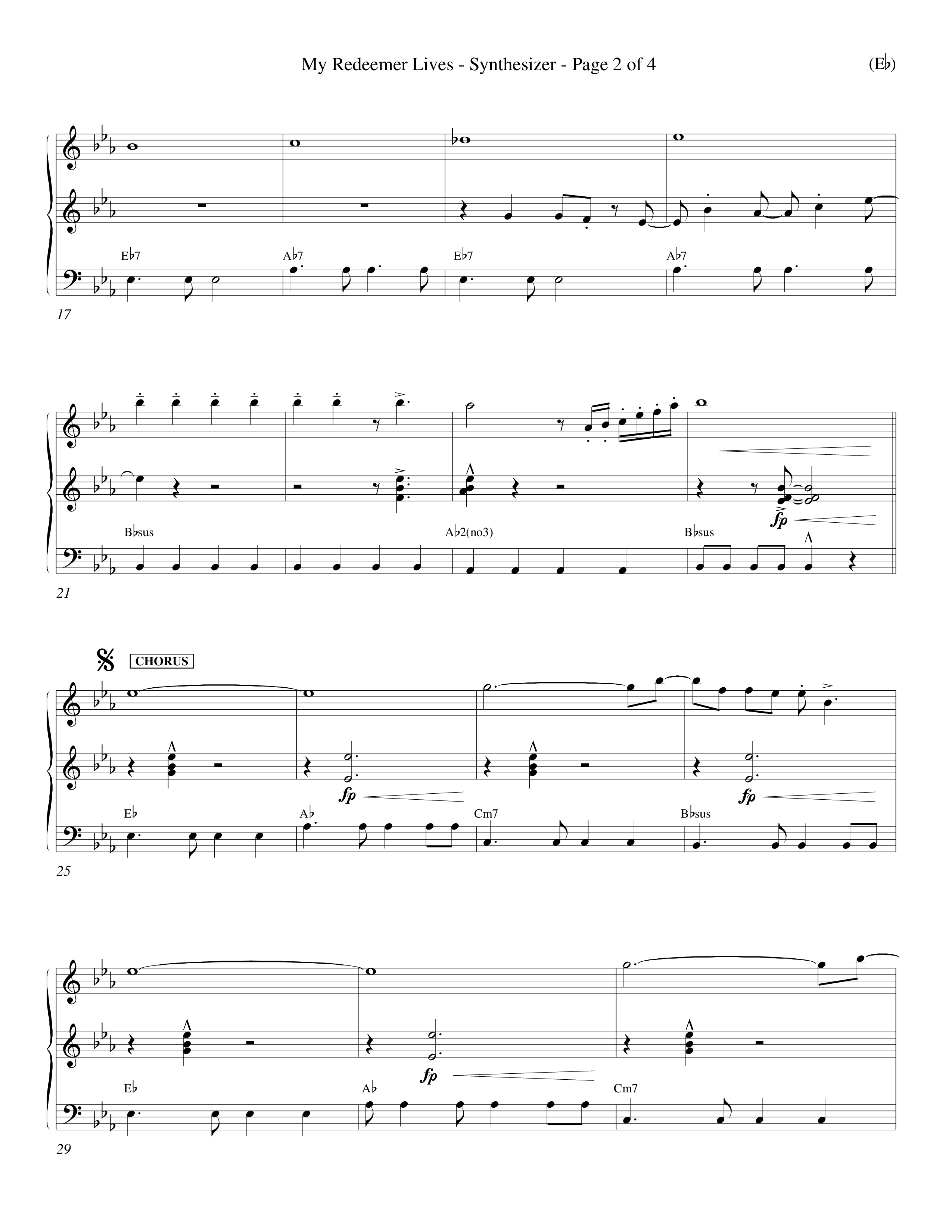 My Redeemer Lives (Choral Anthem SATB) Synth (Word Music Choral / Orch. Keith Wilbanks)