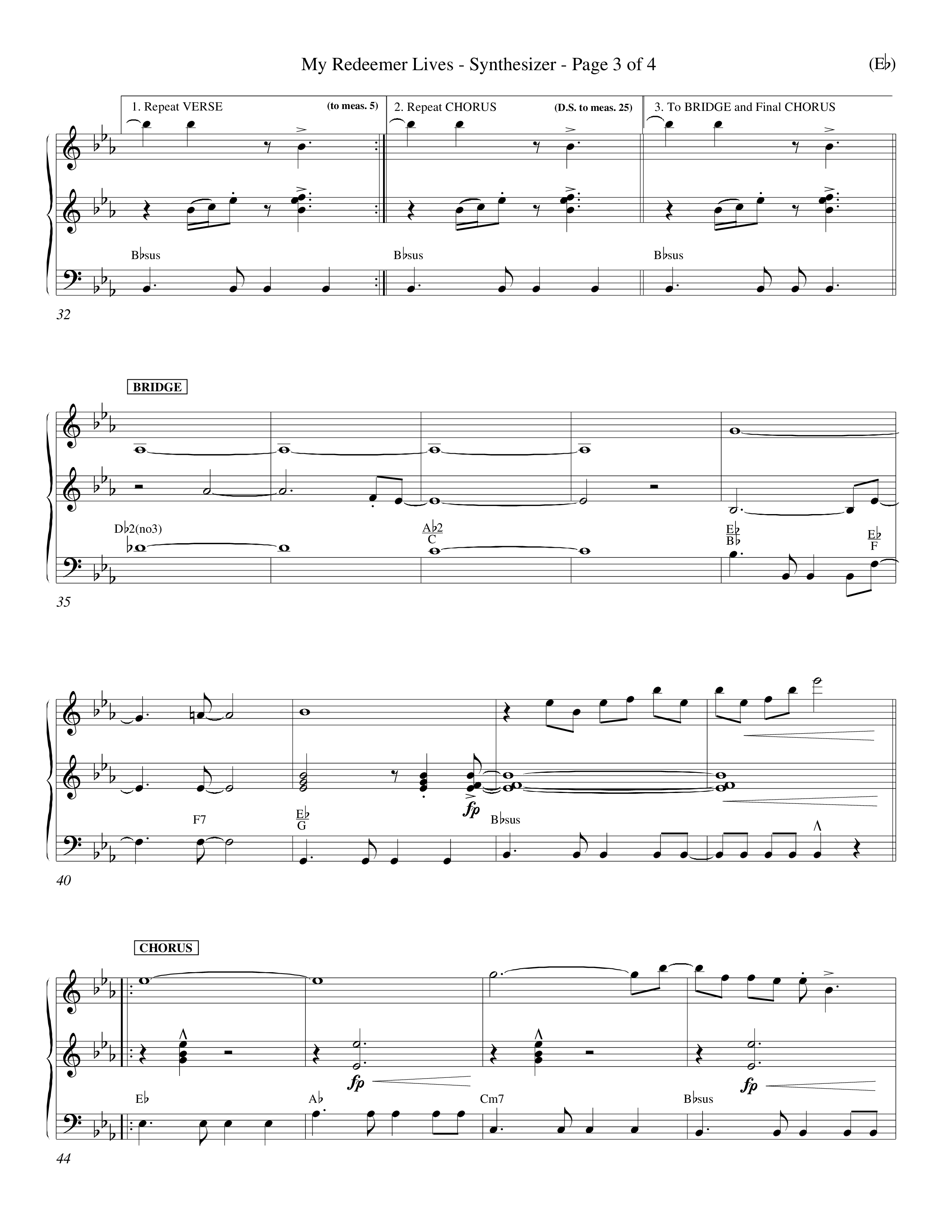 My Redeemer Lives (Choral Anthem SATB) Synth (Word Music Choral / Orch. Keith Wilbanks)