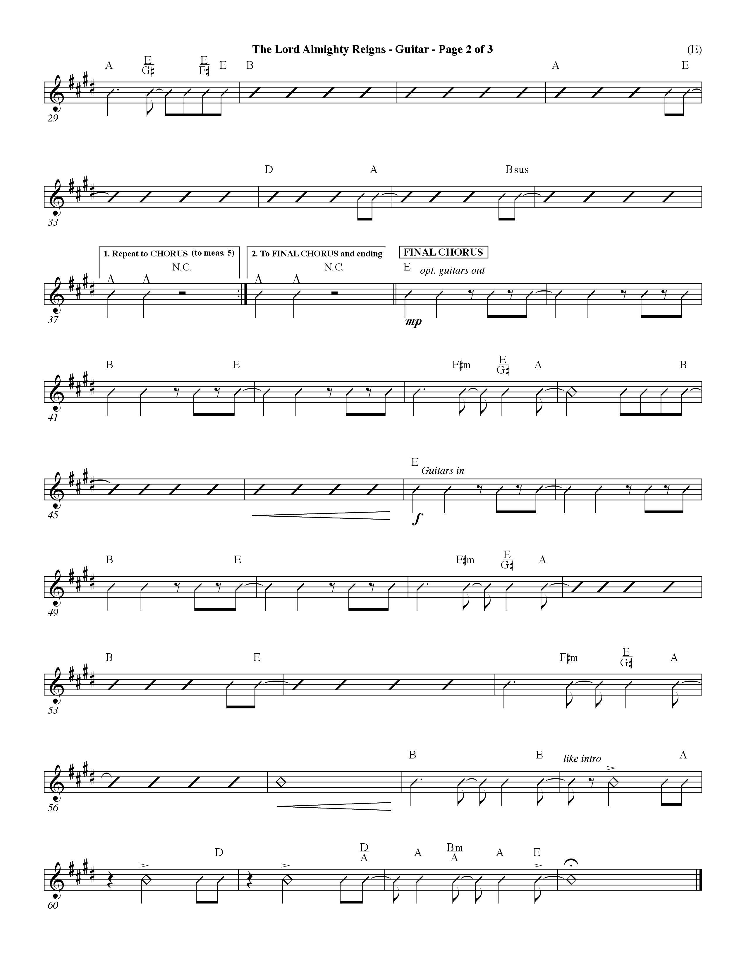 The Lord Almighty Reigns (Choral Anthem SATB) Acoustic Guitar (Word Music Choral / Orch. Dave Williamson)