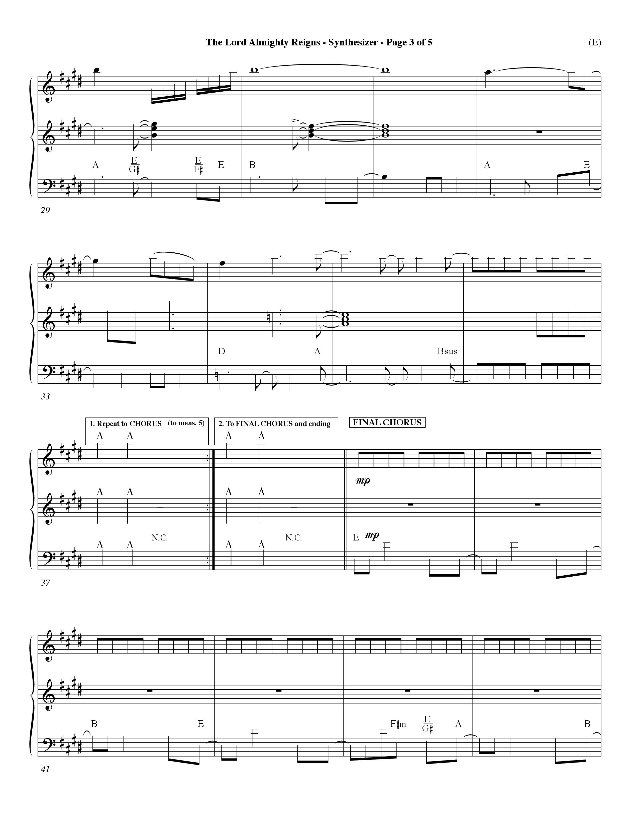 The Lord Almighty Reigns (Choral Anthem SATB) Synth (Word Music Choral / Orch. Dave Williamson)