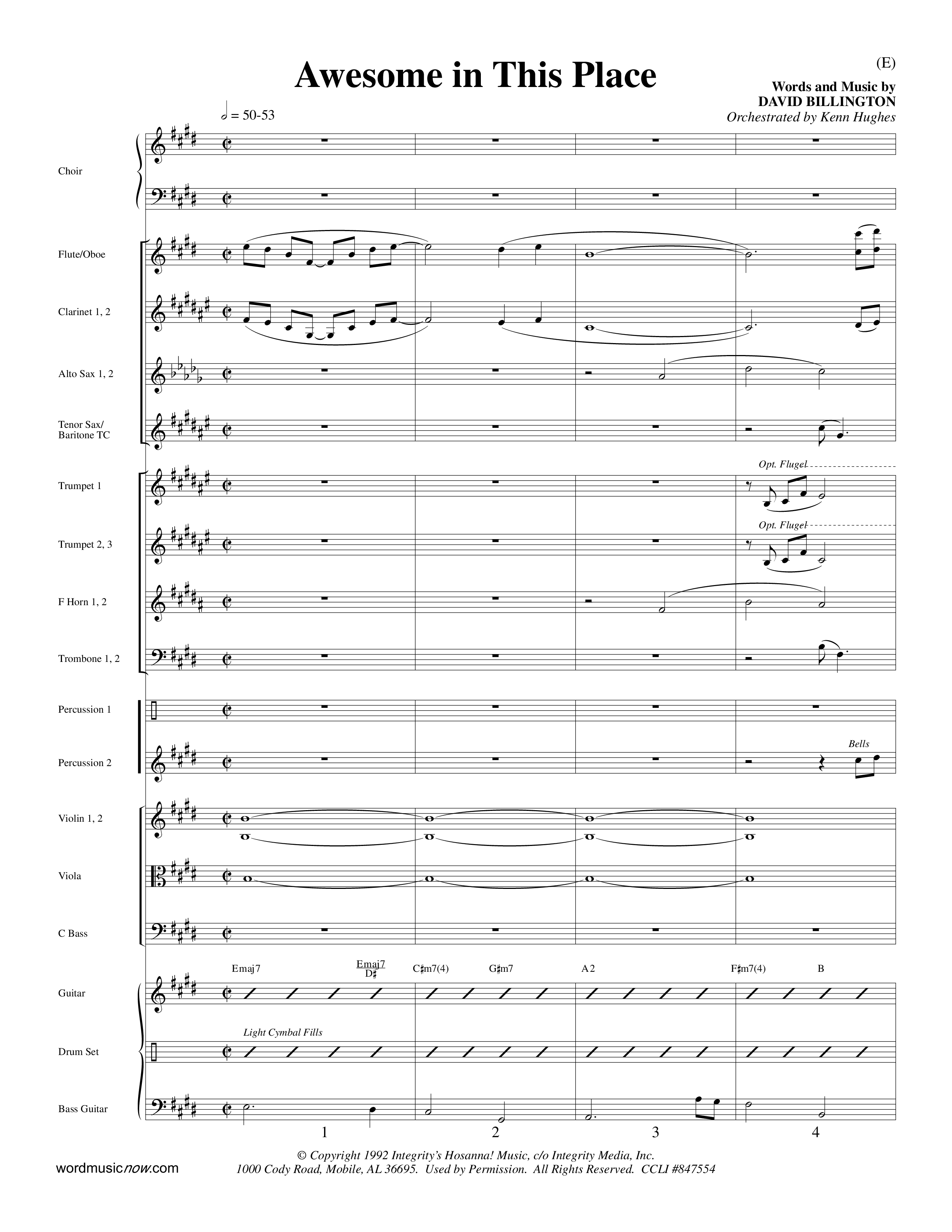 Awesome In This Place (Choral Anthem SATB) Orchestration (Word Music Choral / Orch. Kenn Hughes)