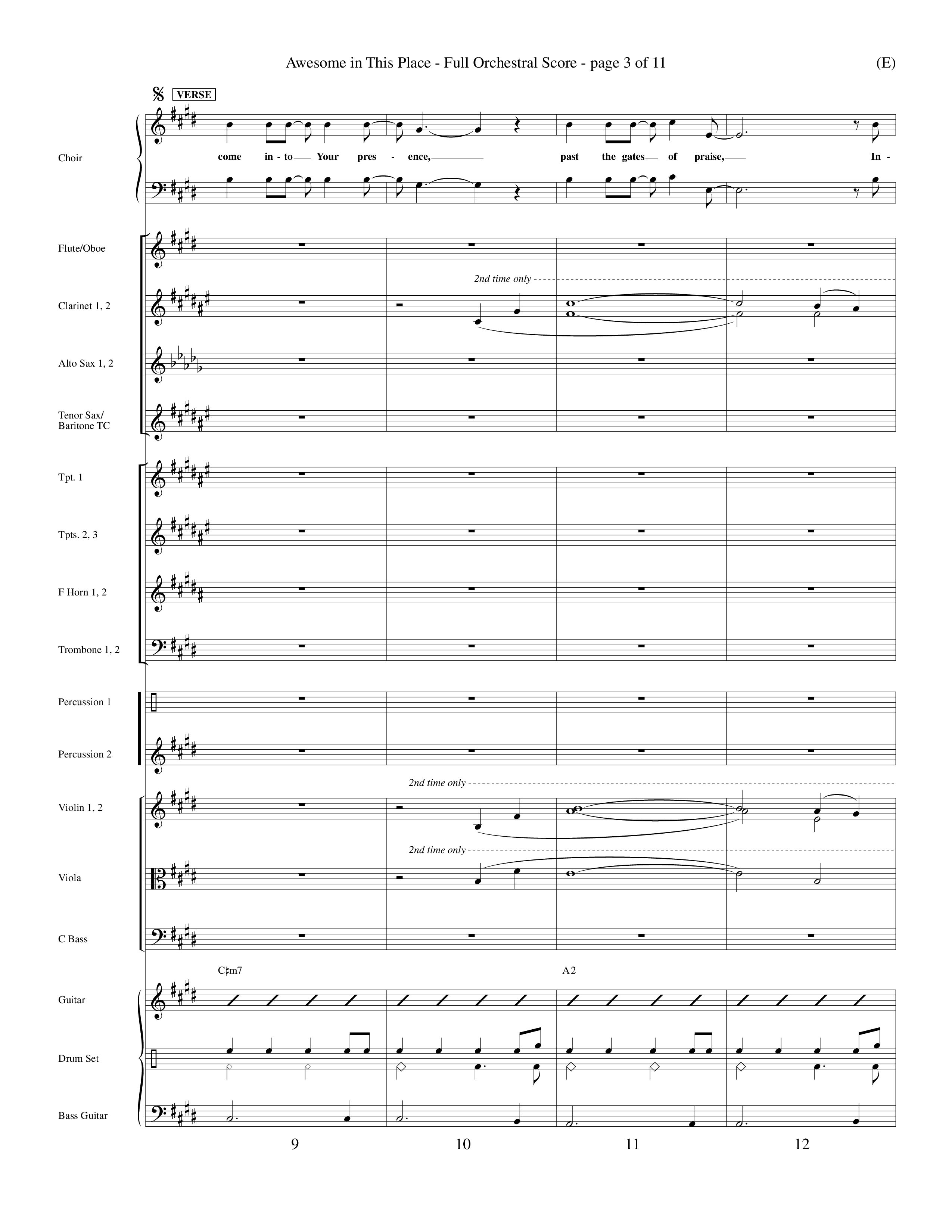 Awesome In This Place (Choral Anthem SATB) Orchestration (Word Music Choral / Orch. Kenn Hughes)