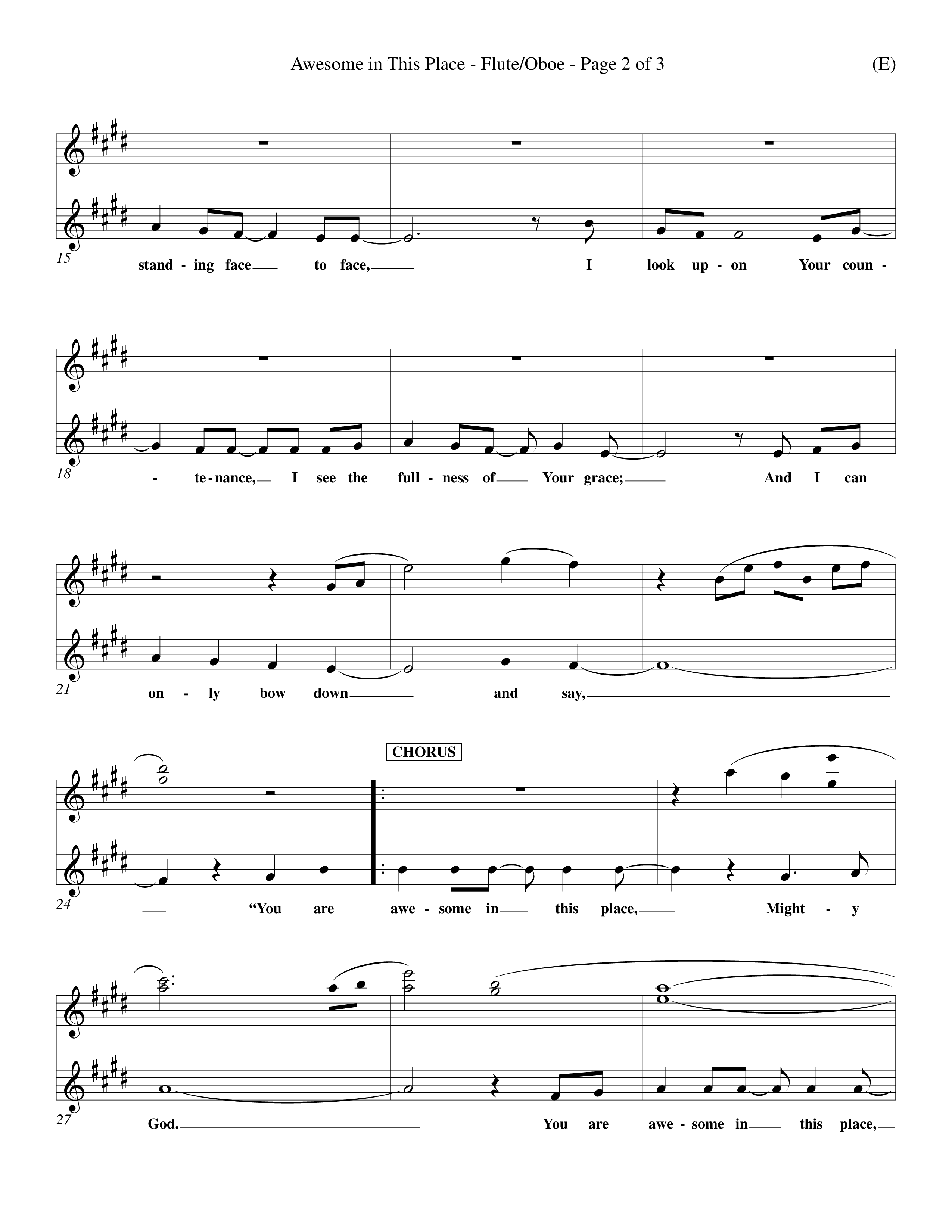 Awesome In This Place (Choral Anthem SATB) Flute/Oboe (Word Music Choral / Orch. Kenn Hughes)