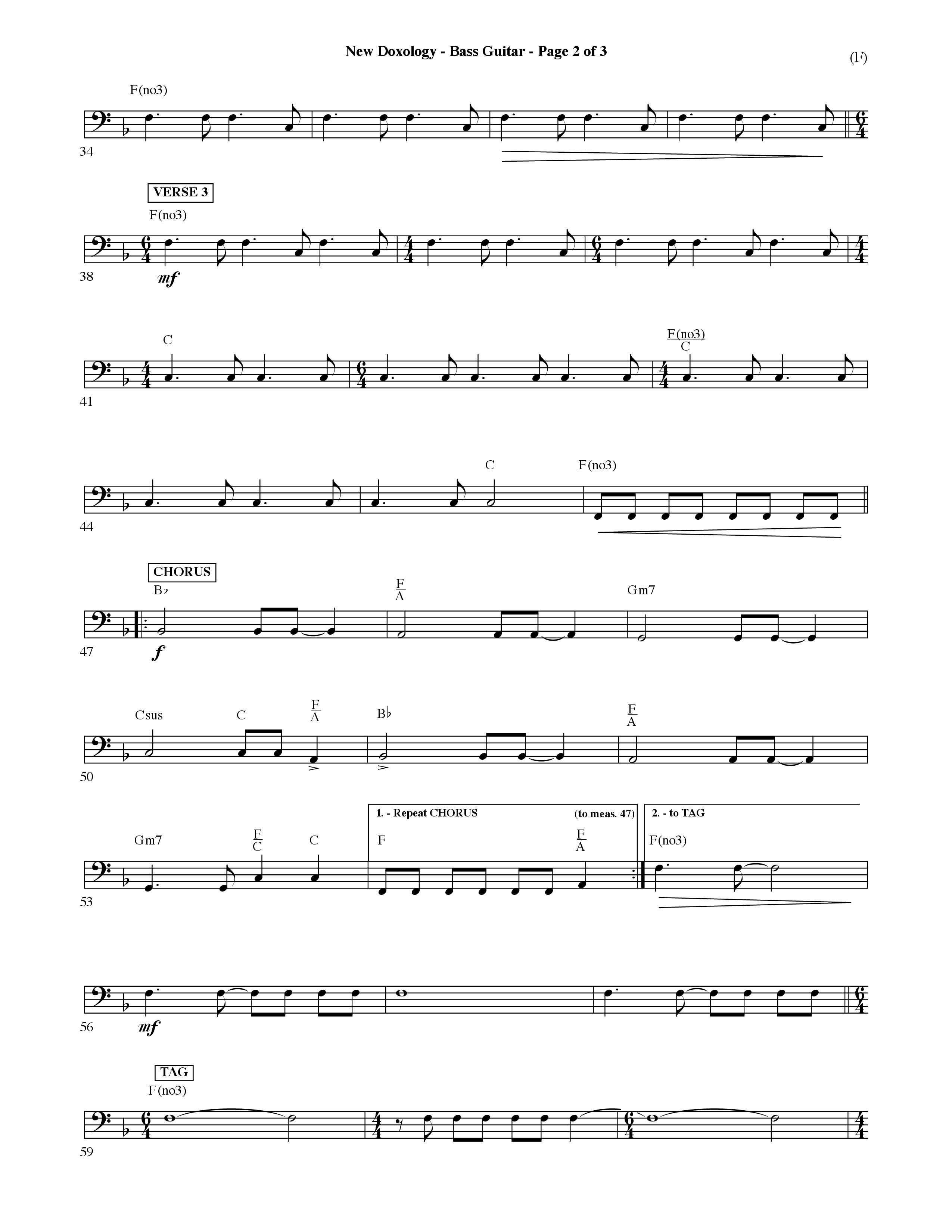 New Doxology (Choral Anthem SATB) Bass Guitar (Word Music Choral / Orch. David Shipps)