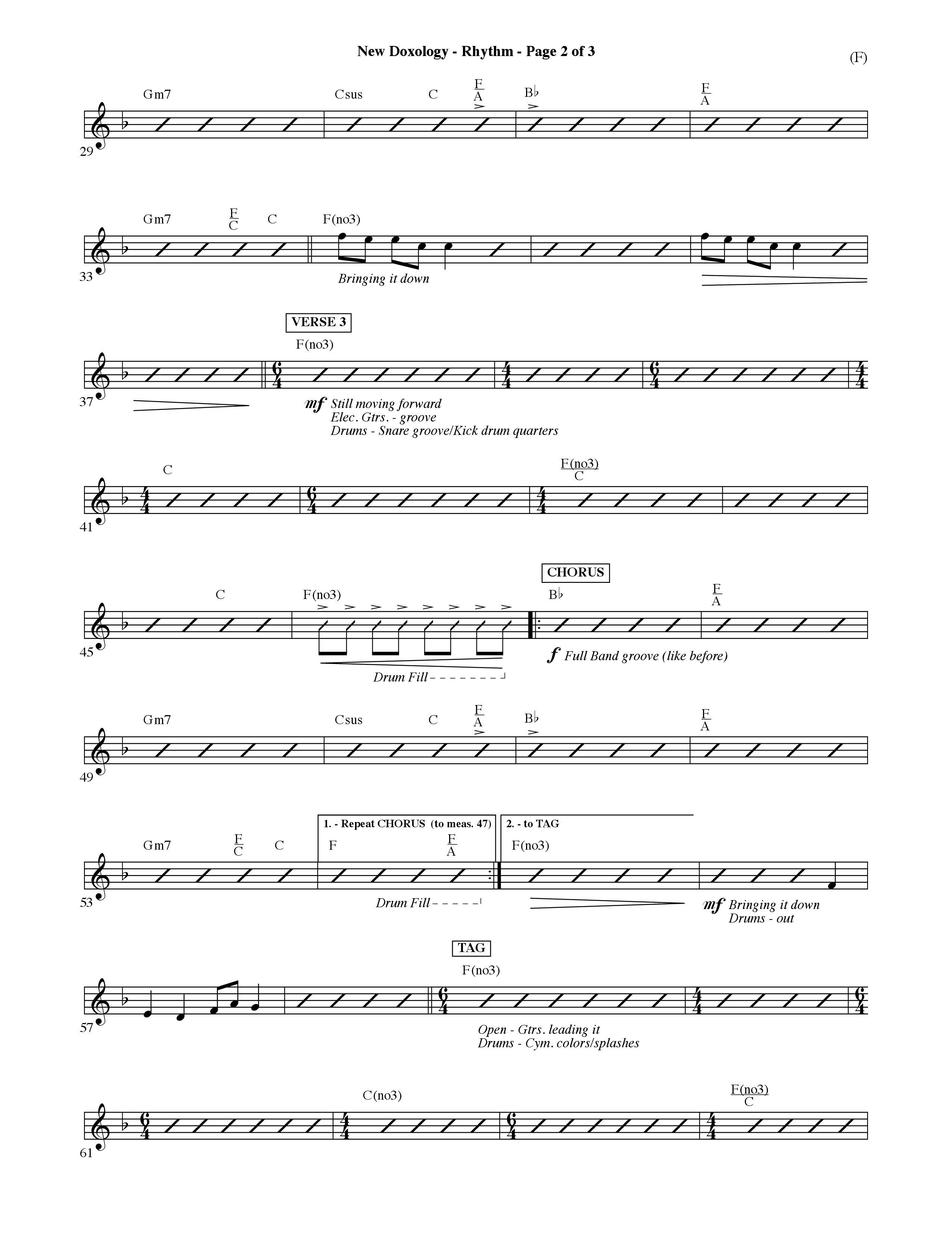 New Doxology (Choral Anthem SATB) Rhythm Chart (Word Music Choral / Orch. David Shipps)