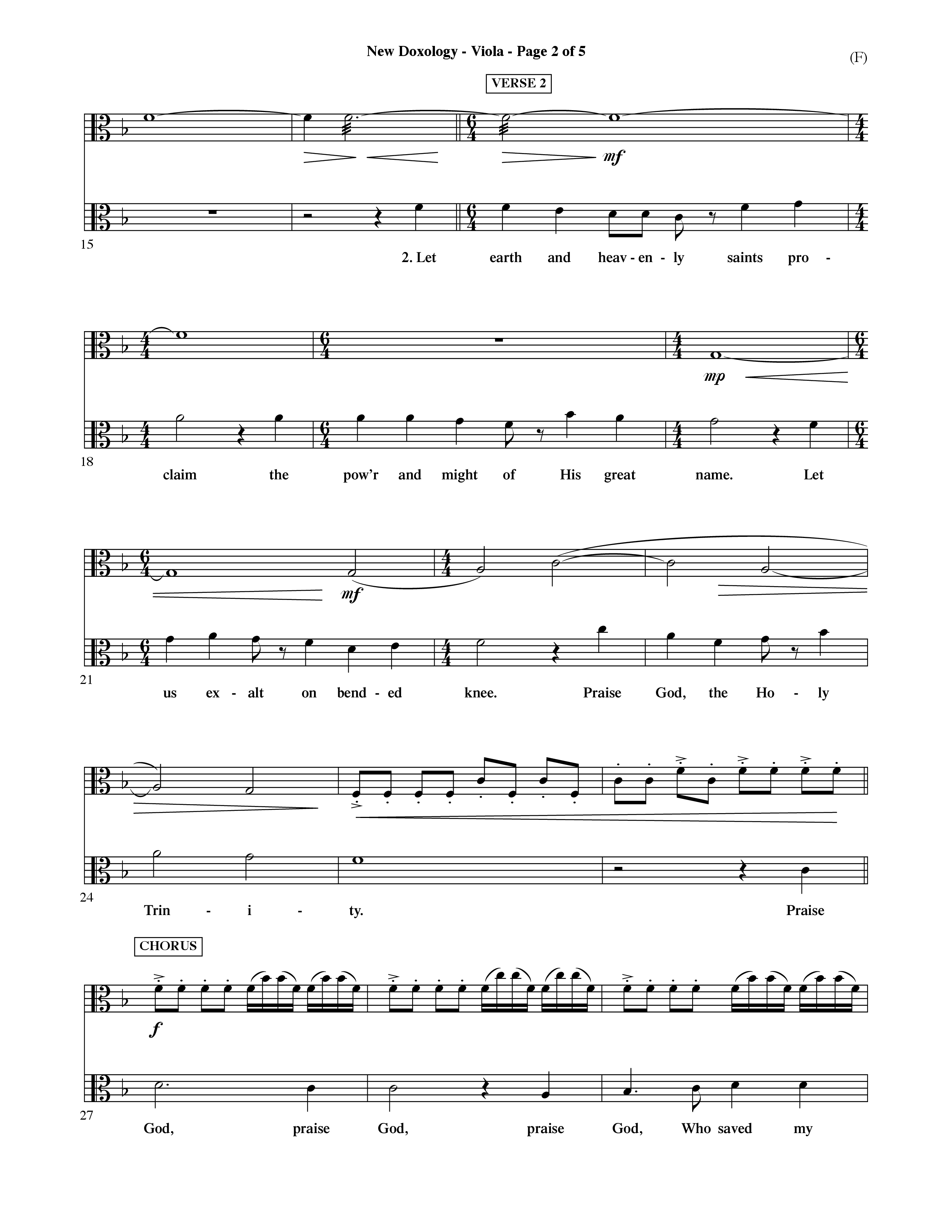 New Doxology (Choral Anthem SATB) Viola (Word Music Choral / Orch. David Shipps)