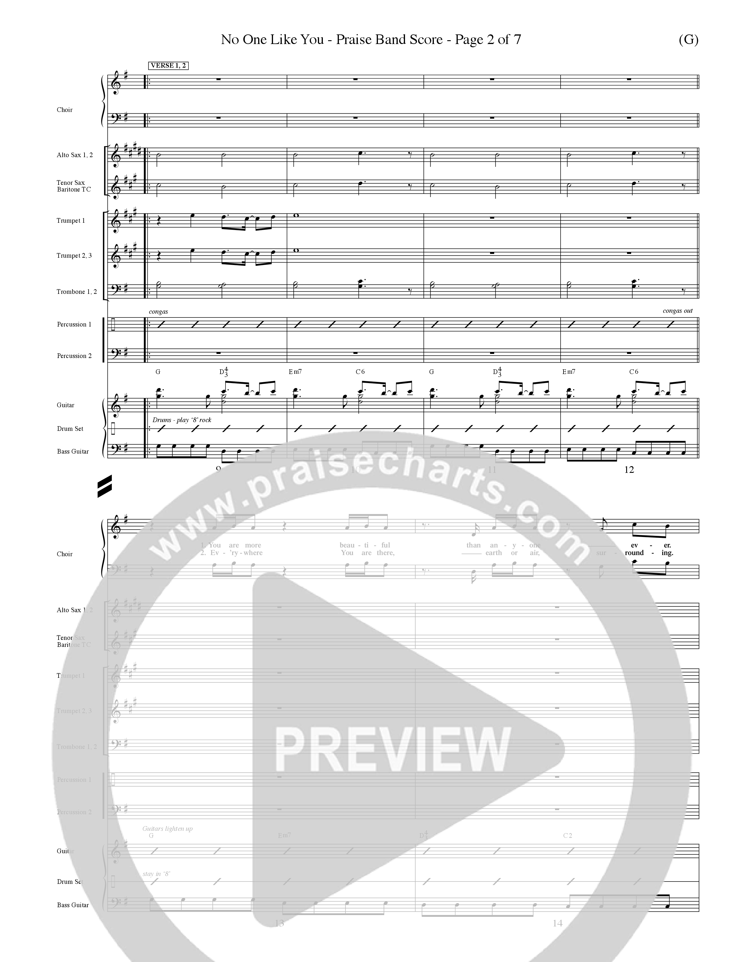 No One Like You (Choral Anthem SATB) PraiseBand (incl. Brass) (Word Music Choral / Orch. Dave Williamson)