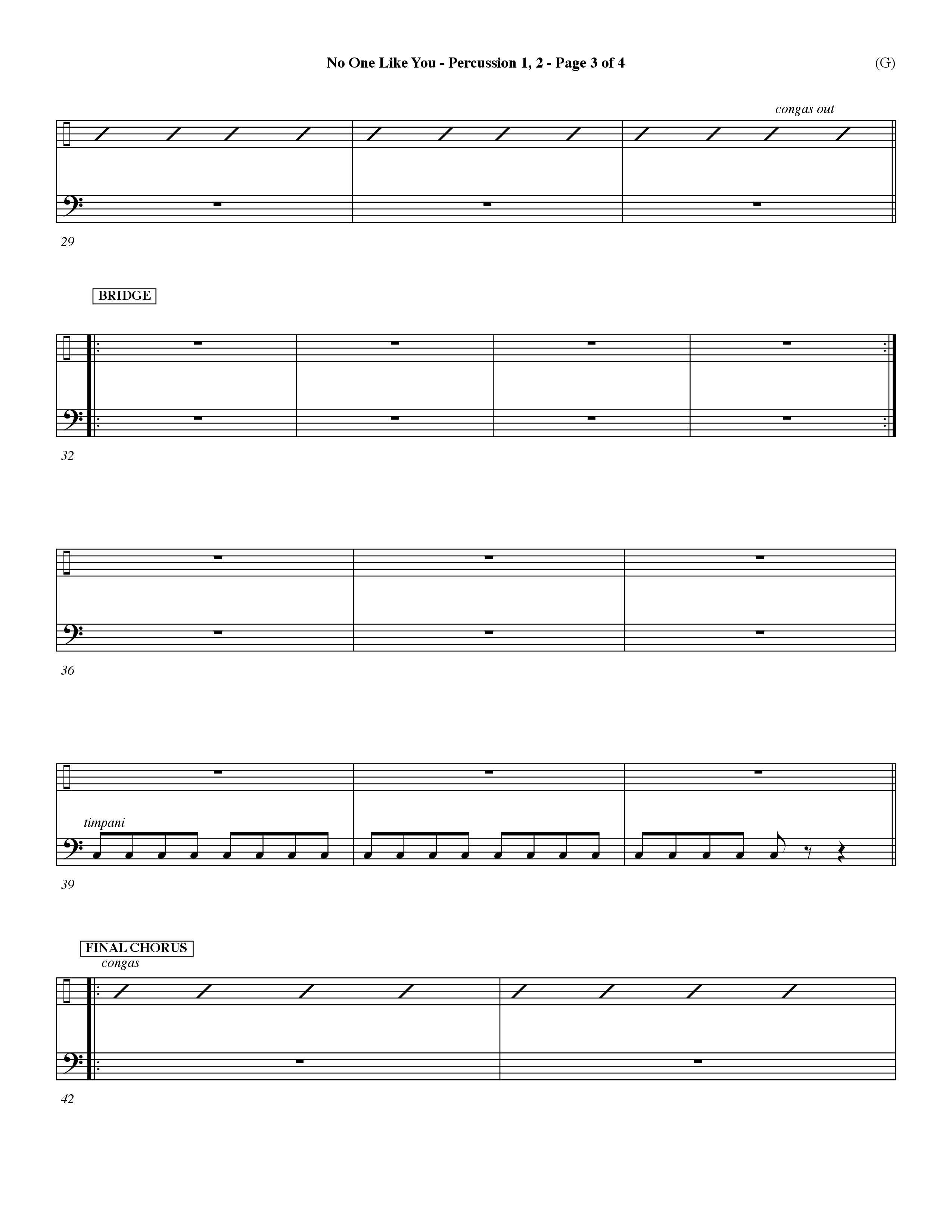 No One Like You (Choral Anthem SATB) Percussion 1/2 (Word Music Choral / Orch. Dave Williamson)