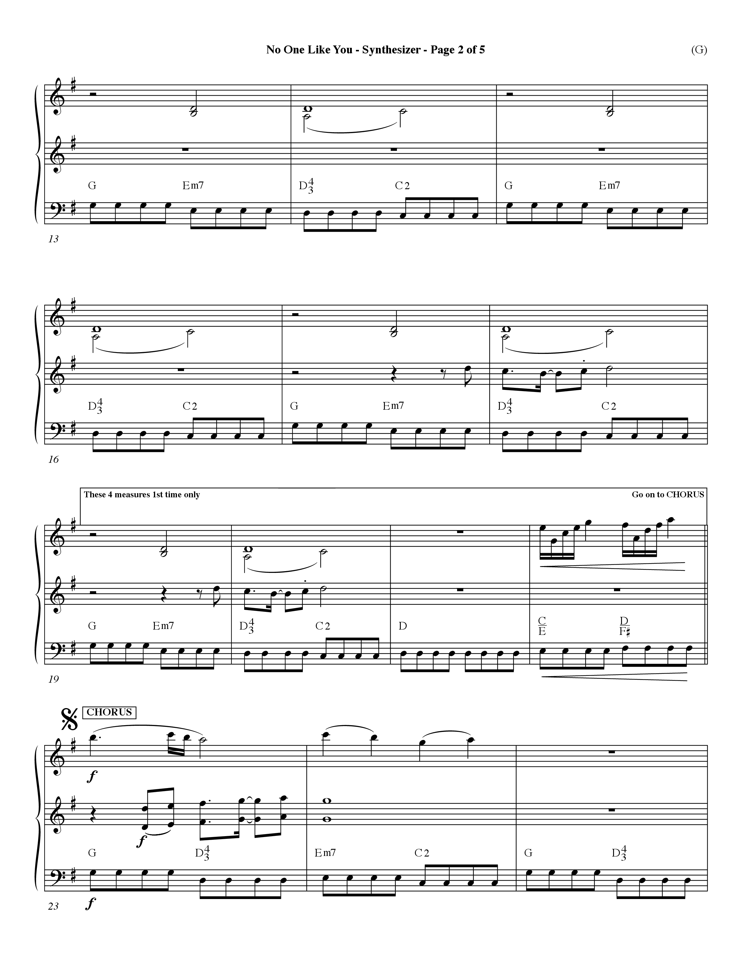 No One Like You (Choral Anthem SATB) Synth (Word Music Choral / Orch. Dave Williamson)