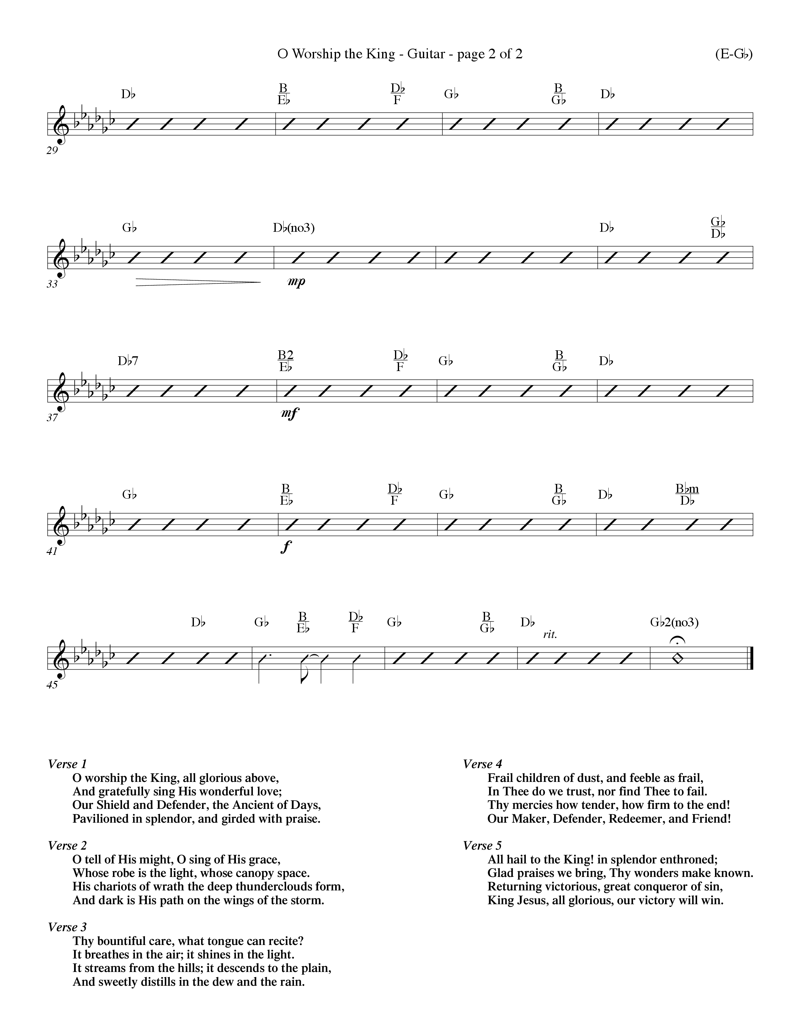 O Worship The King (Lyons) (Choral Anthem SATB) Acoustic Guitar (Word Music Choral / Arr. John Coates / Orch. Keith Christopher)