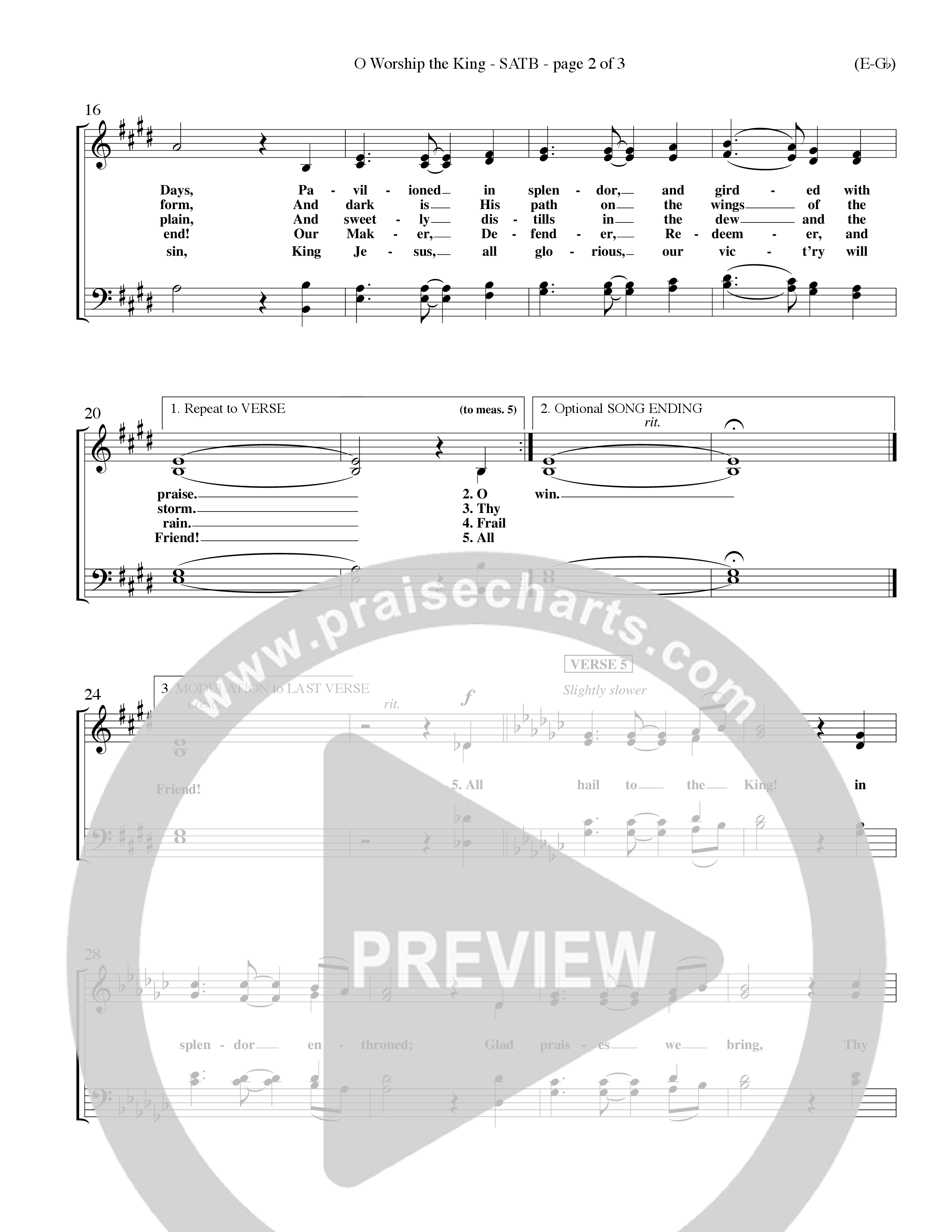 O Worship The King (Lyons) (Choral Anthem SATB) Choir Sheet (SATB) (Word Music Choral / Arr. John Coates / Orch. Keith Christopher)