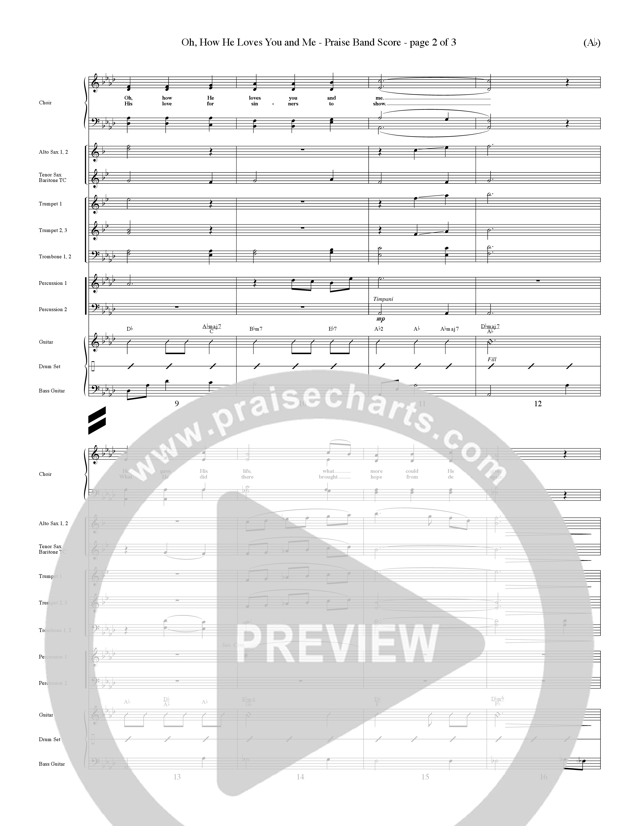 Oh How He Loves You And Me (Choral Anthem SATB) PraiseBand (incl. Brass) (Word Music Choral / Orch. Keith Christopher / Orch. Wayne Yankie)