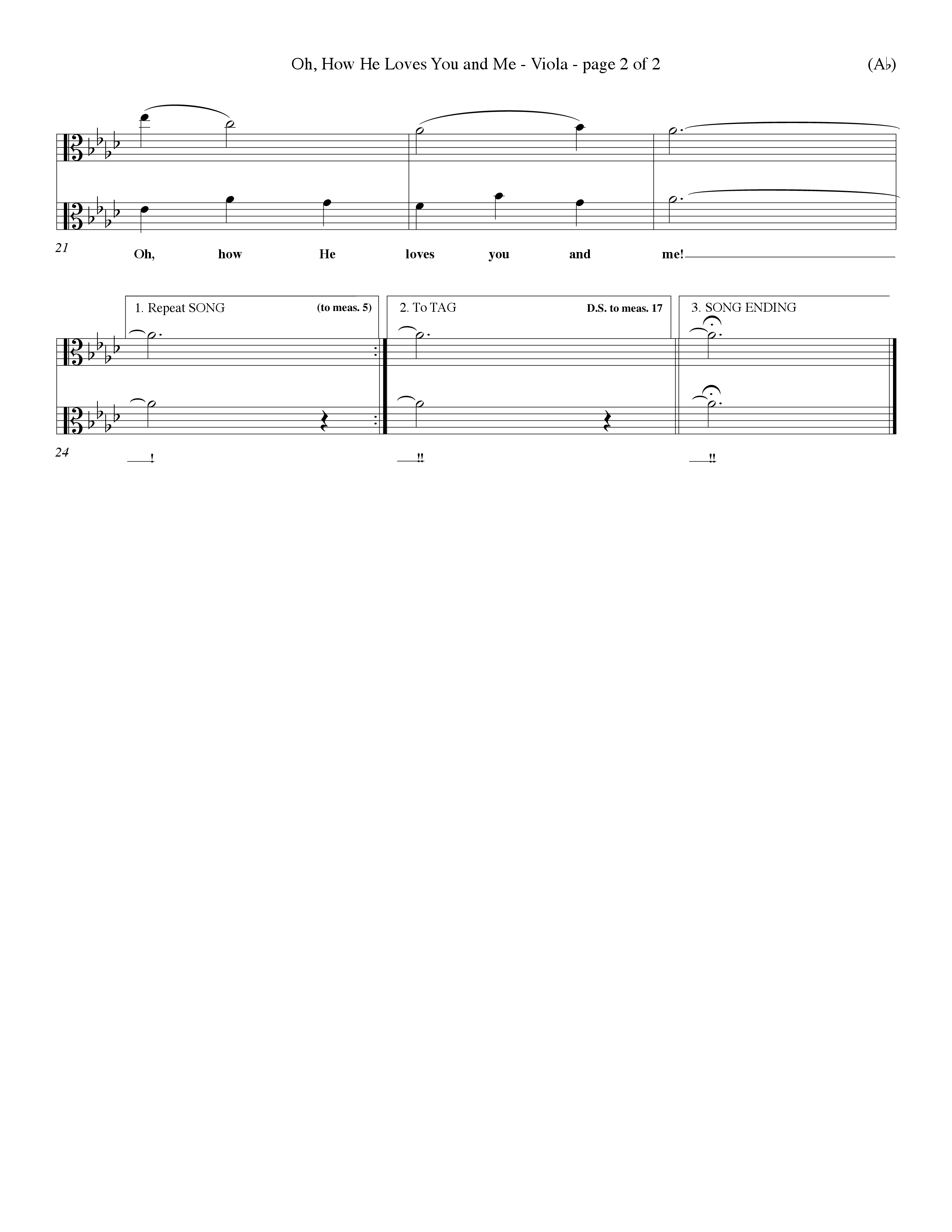 Oh How He Loves You And Me (Choral Anthem SATB) Viola (Word Music Choral / Orch. Keith Christopher / Orch. Wayne Yankie)