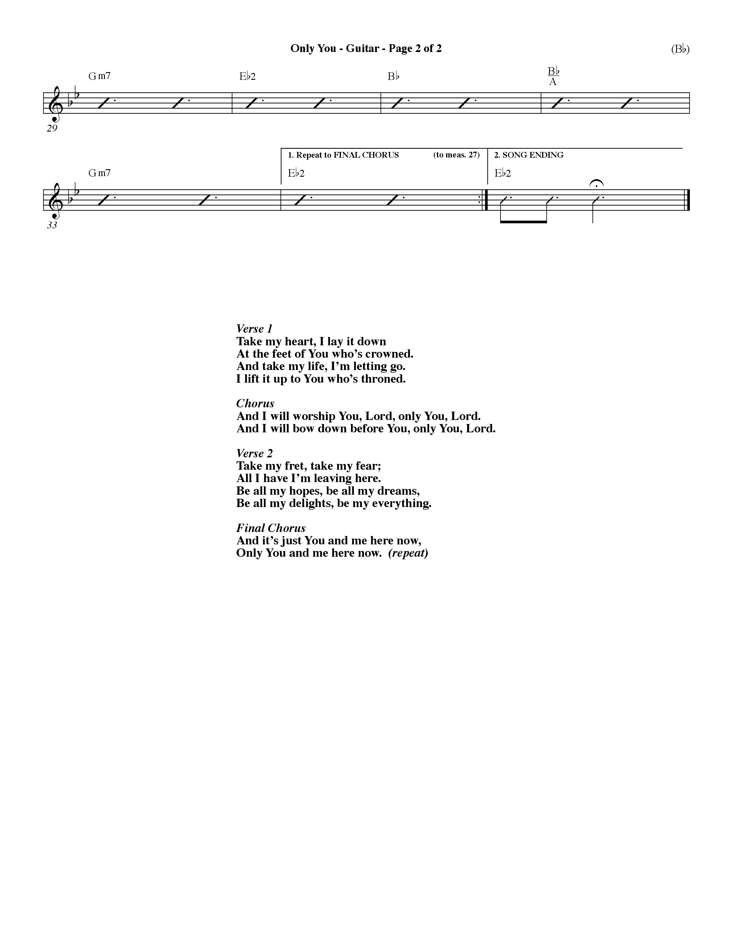 Only You (Choral Anthem SATB) Acoustic Guitar (Word Music Choral / Orch. Dave Williamson)