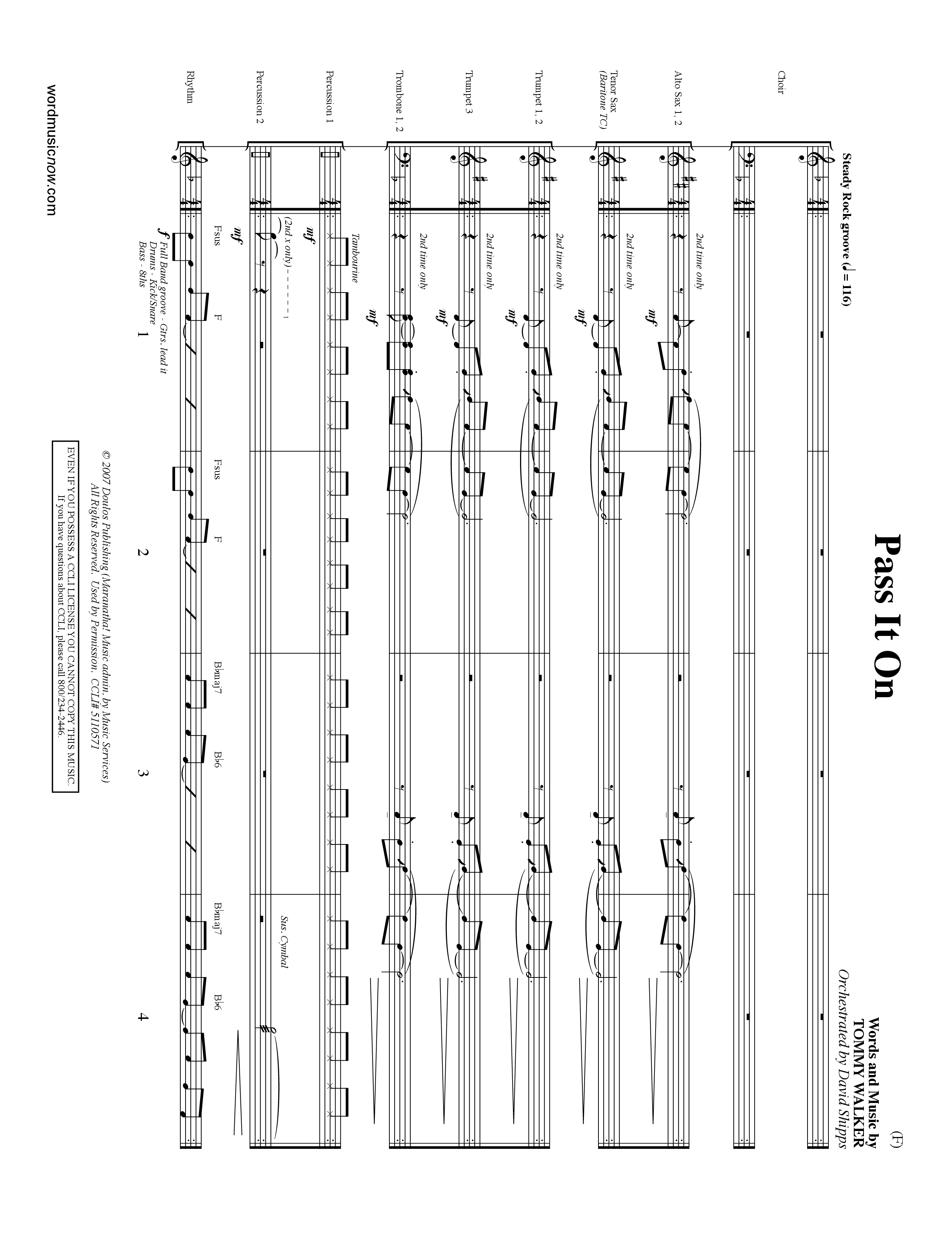 Pass It On (Choral Anthem SATB) Conductor's Score (Word Music Choral / Orch. David Shipps)