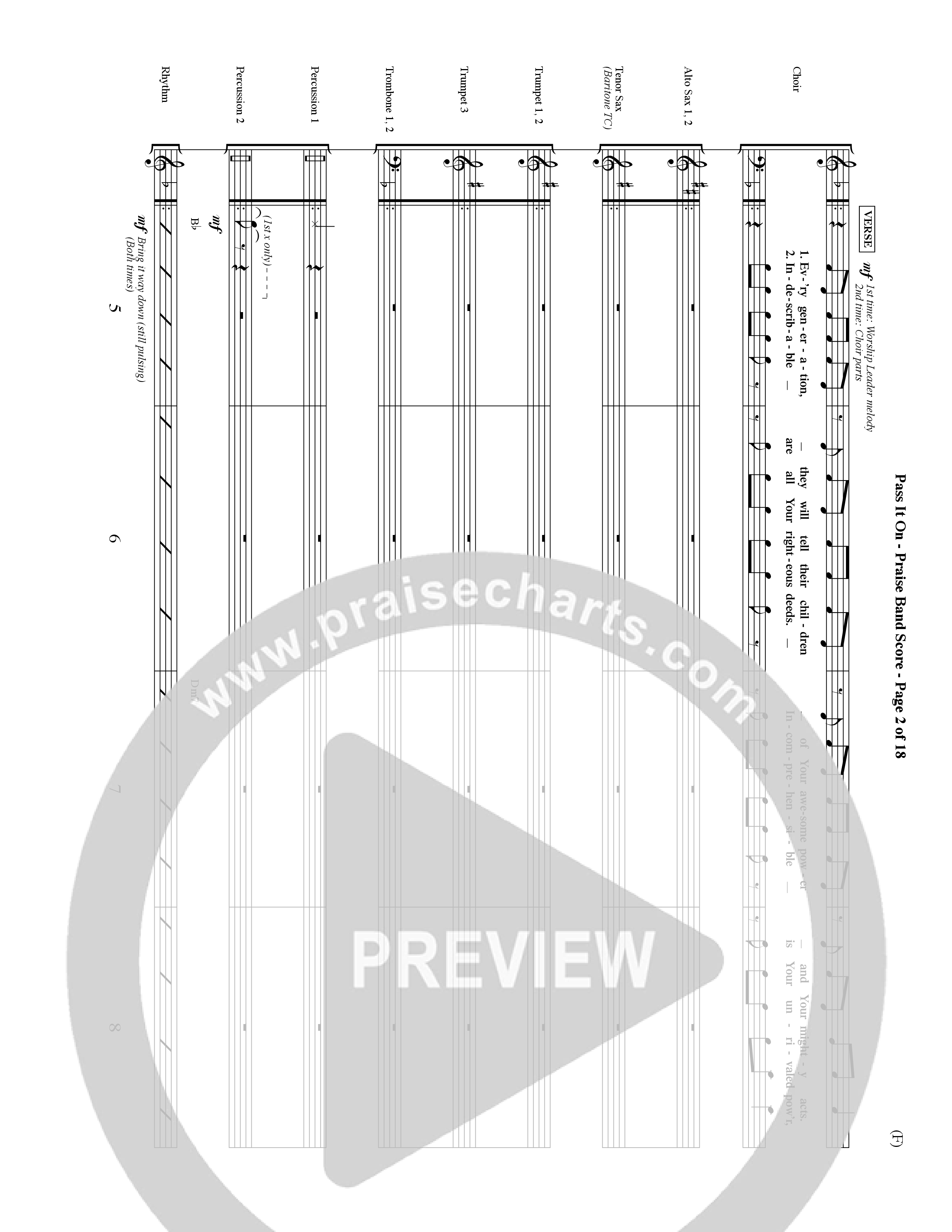 Pass It On (Choral Anthem SATB) Conductor's Score (Word Music Choral / Orch. David Shipps)