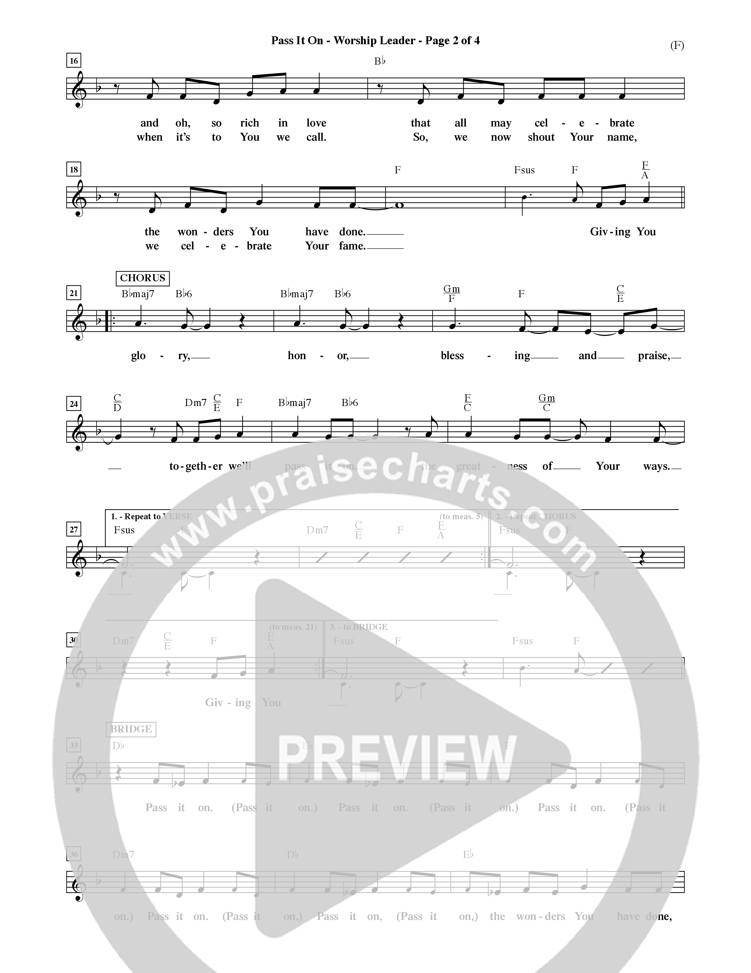 Pass It On (Choral Anthem SATB) Rhythm Pack (Word Music Choral / Orch. David Shipps)