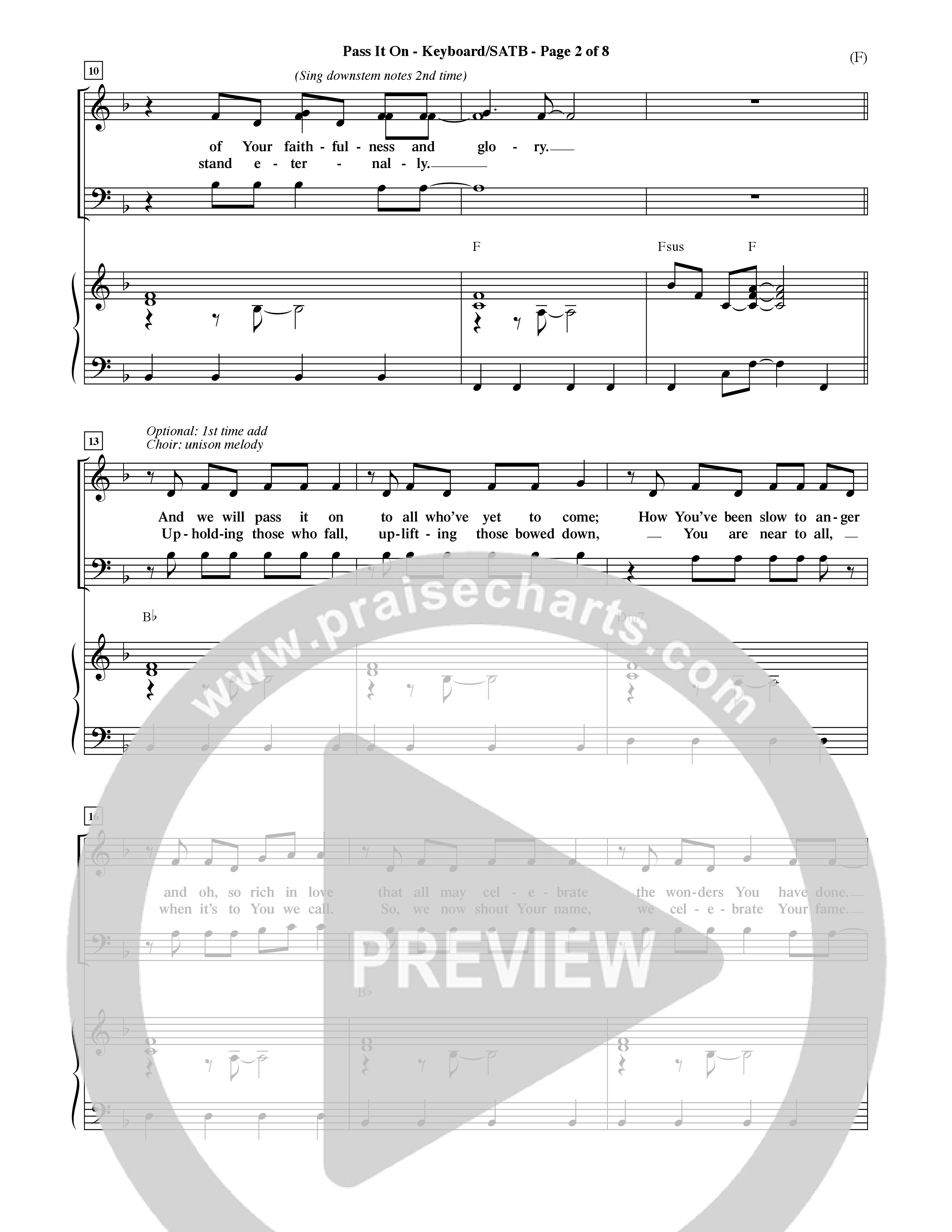 Pass It On (Choral Anthem SATB) Keyboard/Vocal (SATB) (Word Music Choral / Orch. David Shipps)