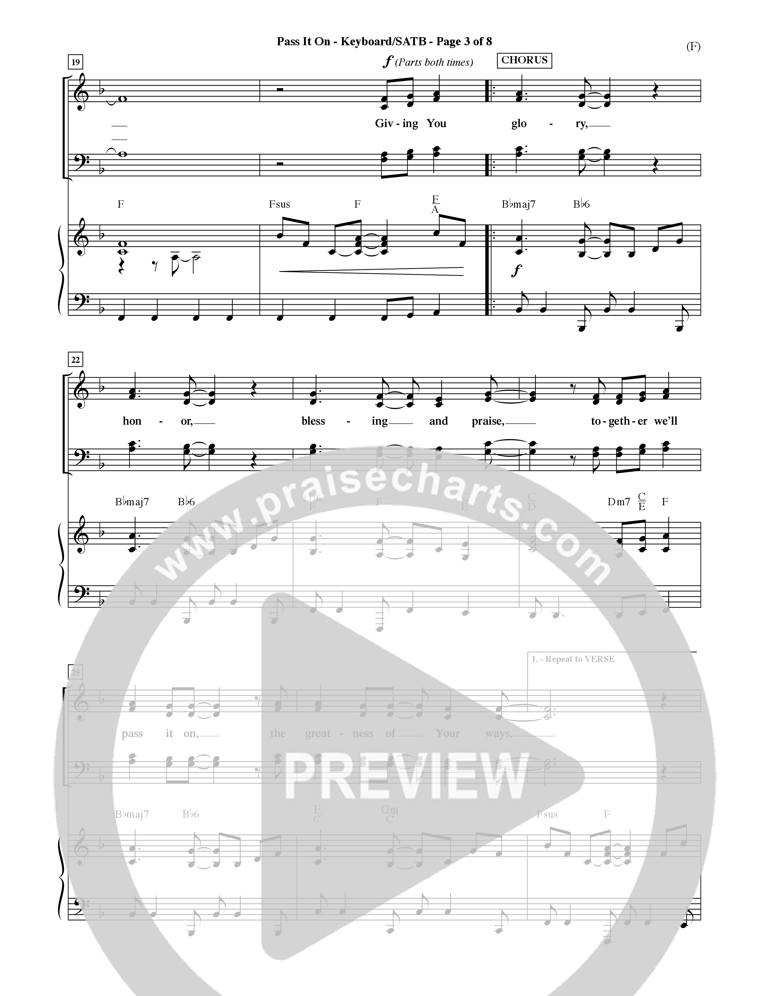 Pass It On (Choral Anthem SATB) Keyboard/Vocal (SATB) (Word Music Choral / Orch. David Shipps)