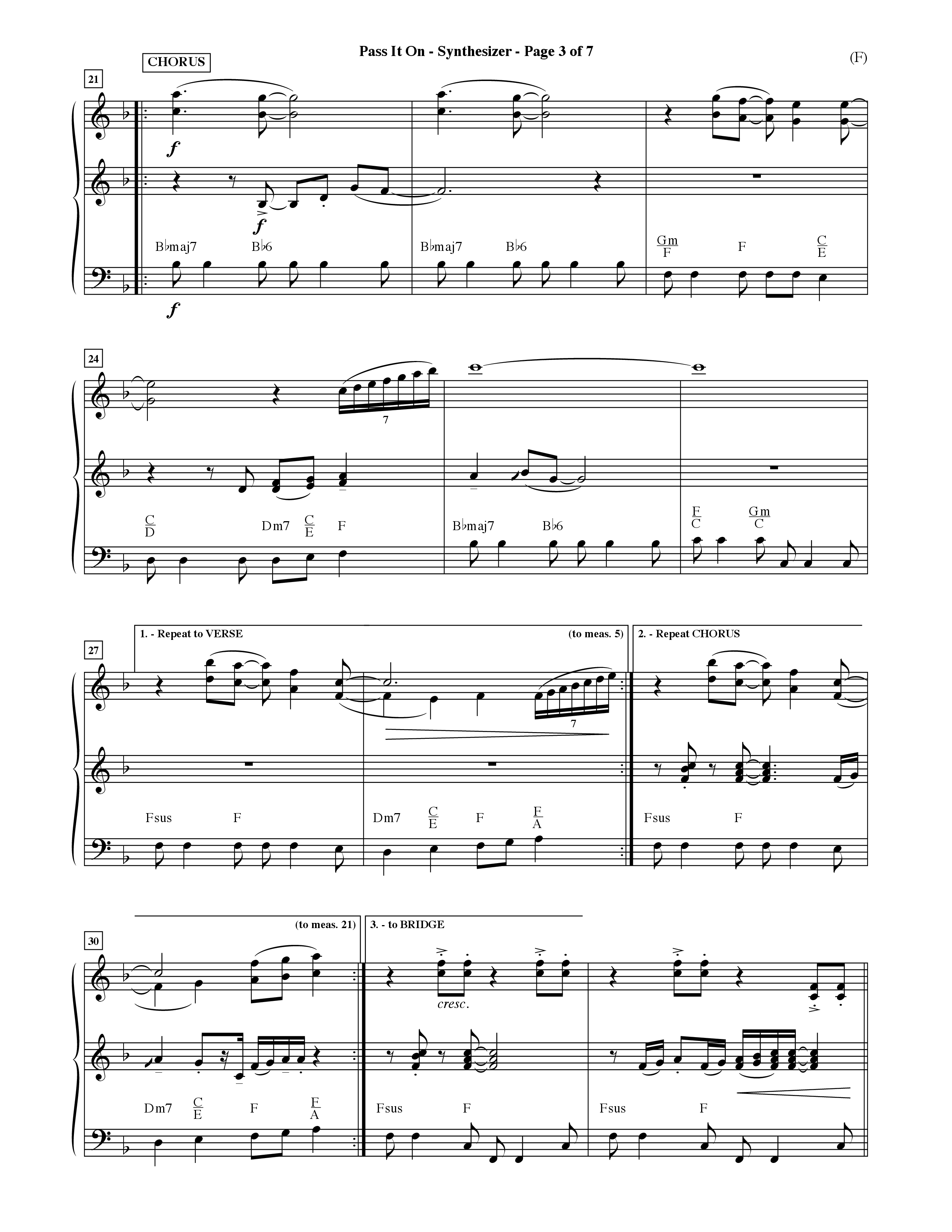 Pass It On (Choral Anthem SATB) Synth (Word Music Choral / Orch. David Shipps)