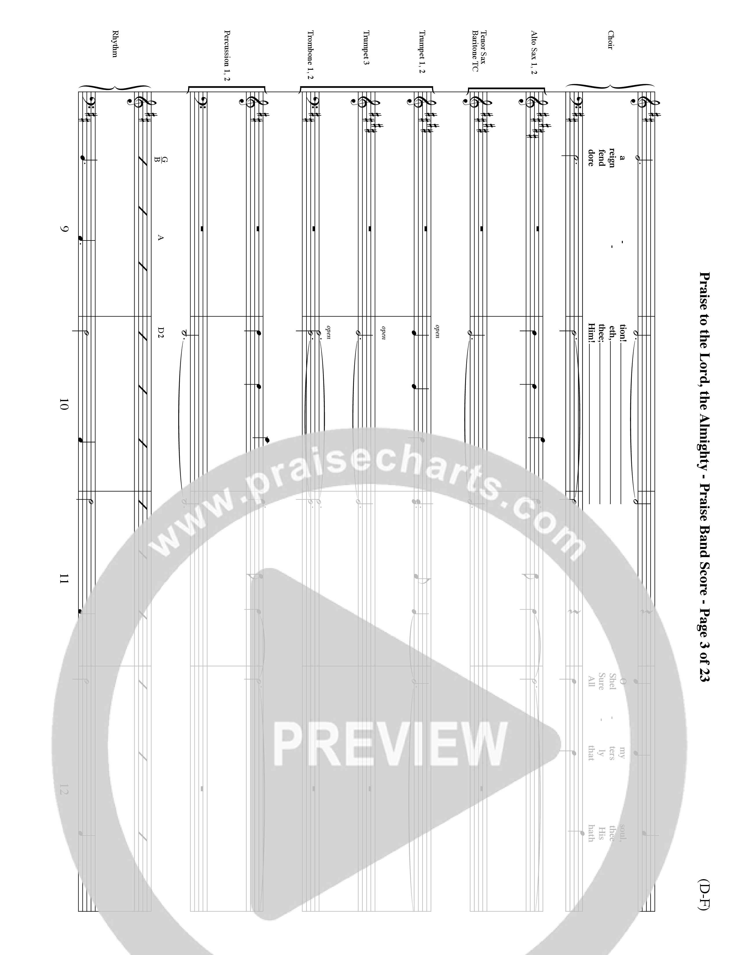 Praise To The Lord The Almighty (Choral Anthem SATB) PraiseBand (incl. Brass) (Word Music Choral / Arr. Travis Cottrell / Orch. Dave Williamson / Orch. Keith Christopher)