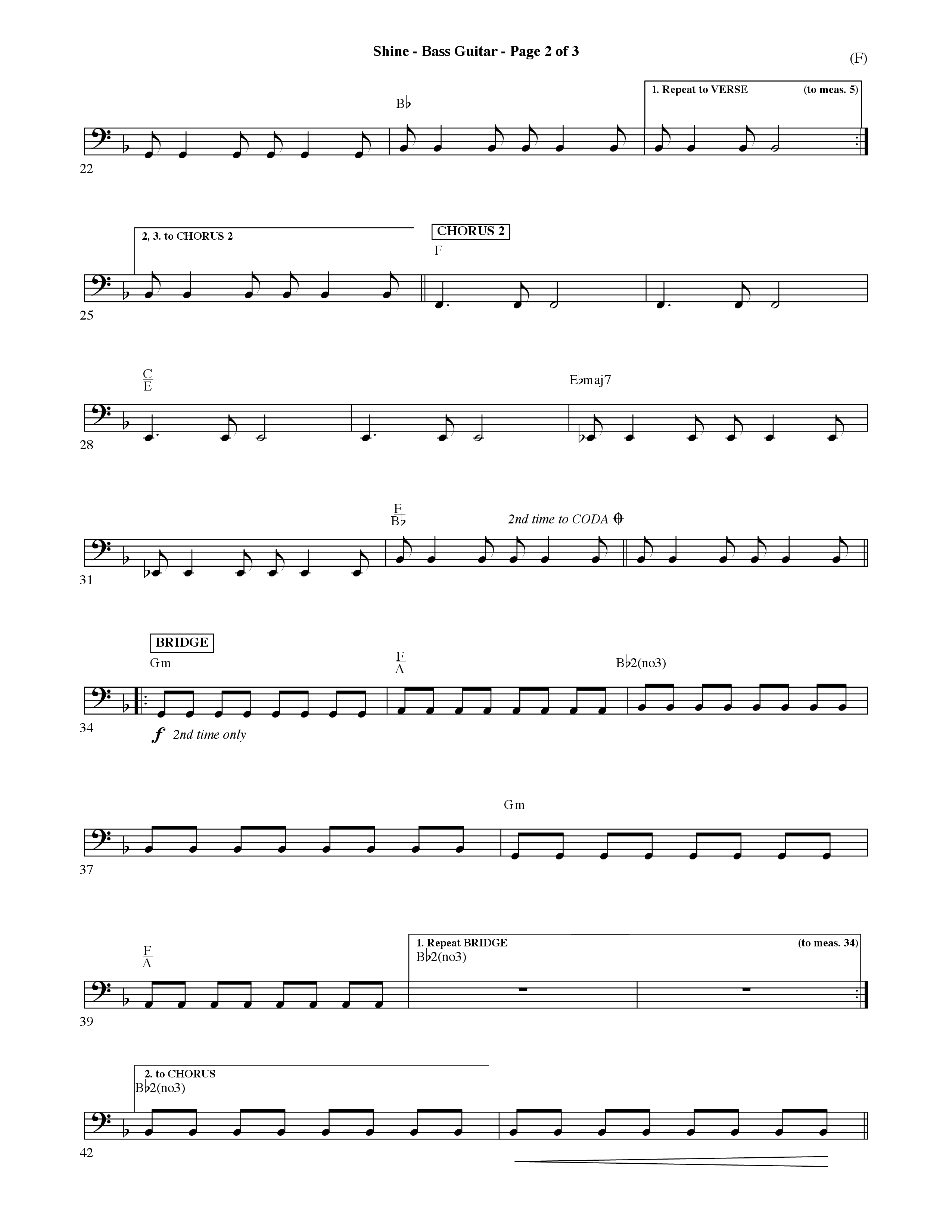Shine (Choral Anthem SATB) Guitar (Word Music Choral / Orch. David Shipps)
