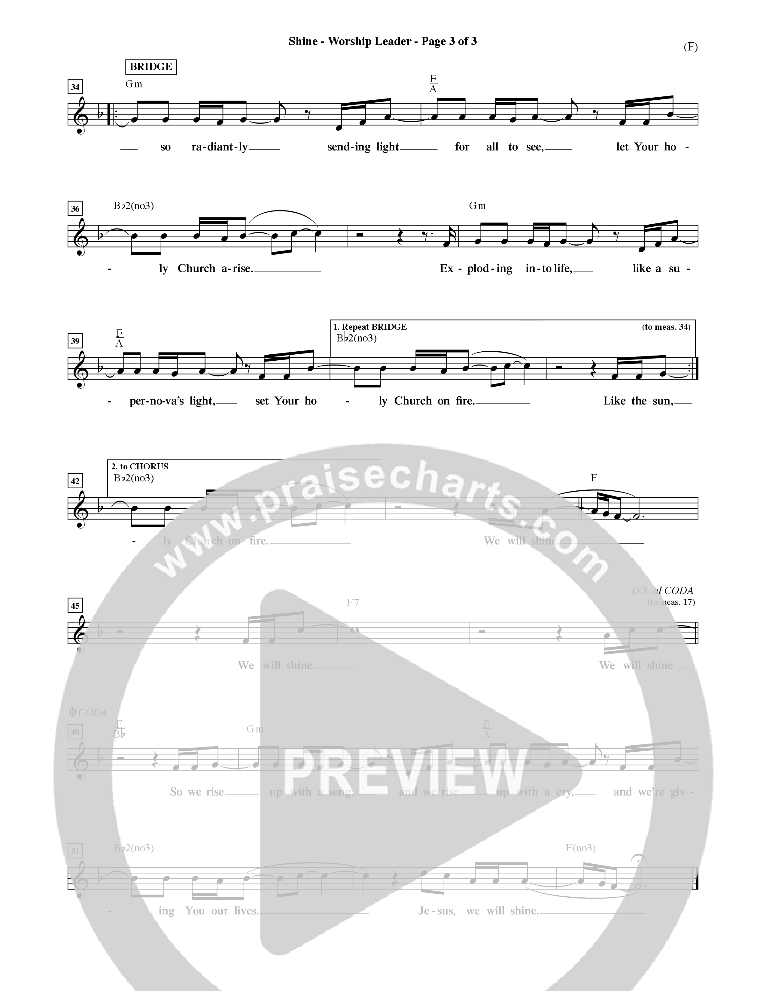 Shine (Choral Anthem SATB) Rhythm Pack (Word Music Choral / Orch. David Shipps)
