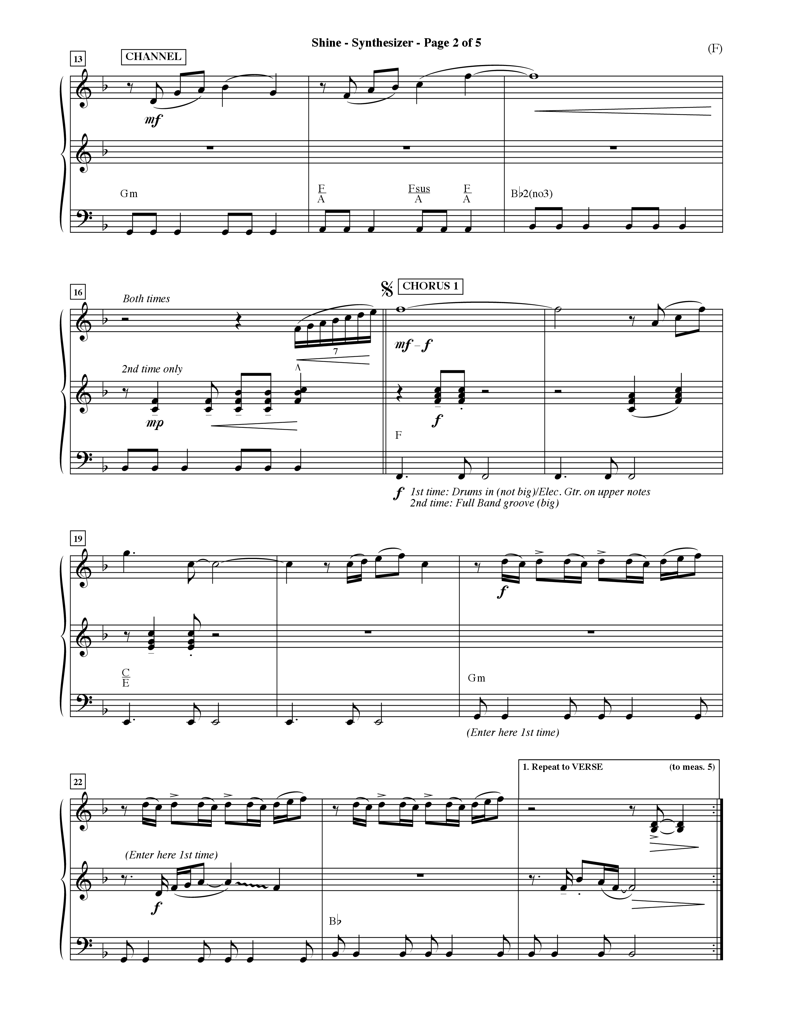 Shine (Choral Anthem SATB) Synth (Word Music Choral / Orch. David Shipps)