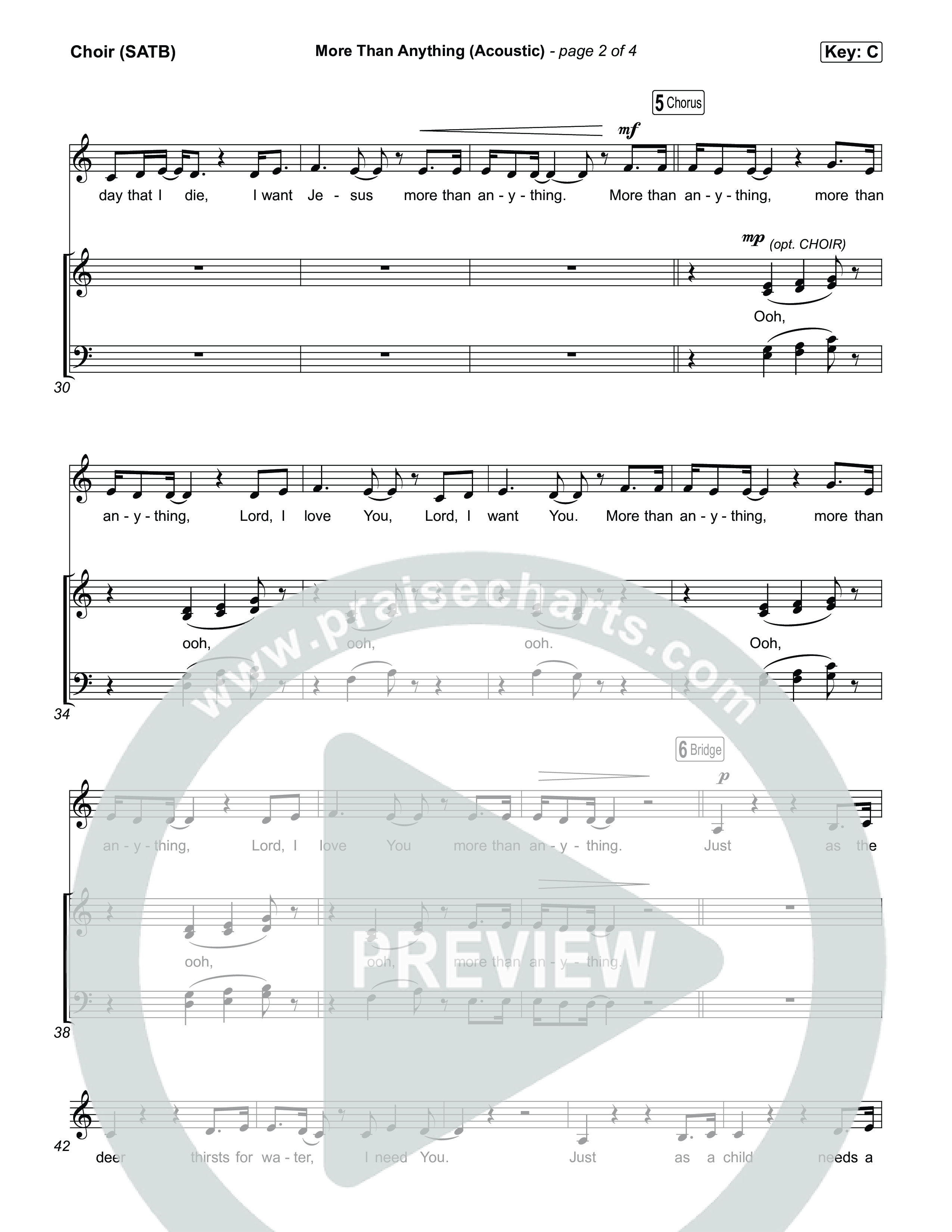 More Than Anything (Acoustic) Choir Sheet (SATB) (Stephen McWhirter)