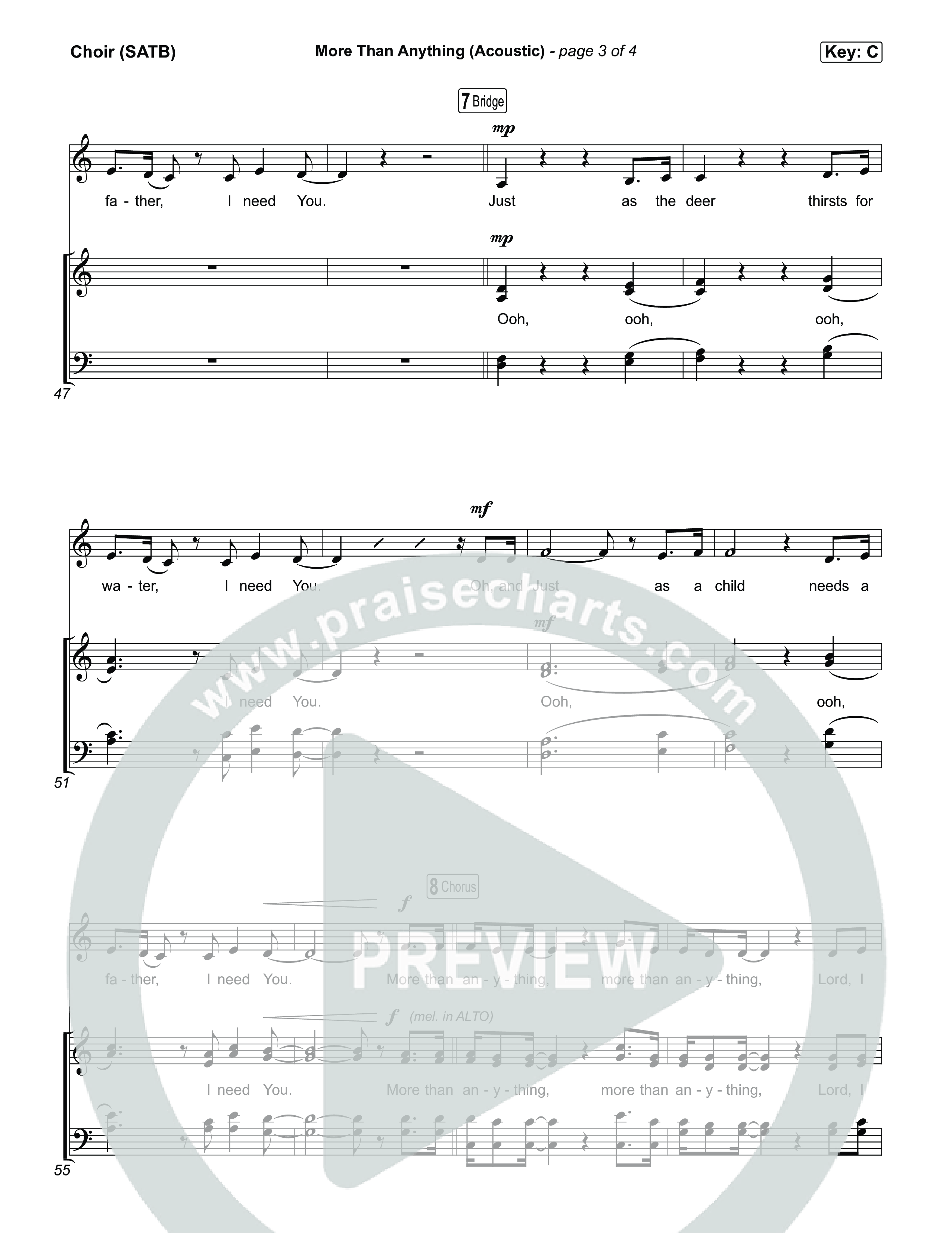 More Than Anything (Acoustic) Choir Sheet (SATB) (Stephen McWhirter)