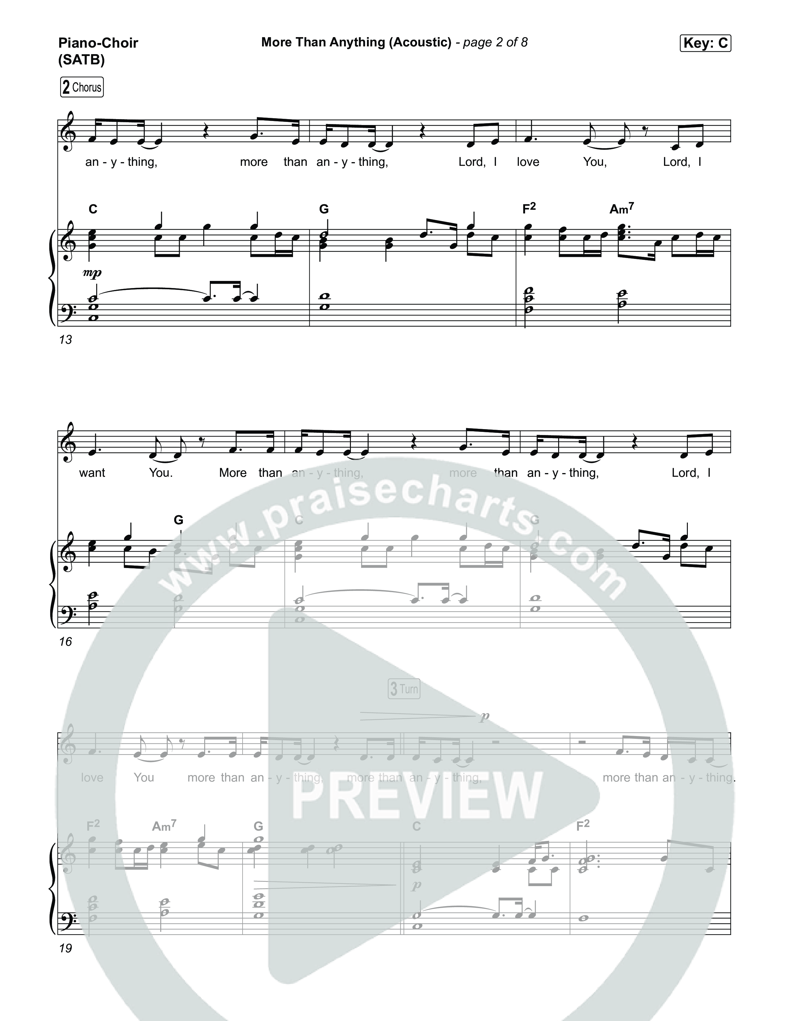 More Than Anything (Acoustic) Piano/Vocal (SATB) (Stephen McWhirter)