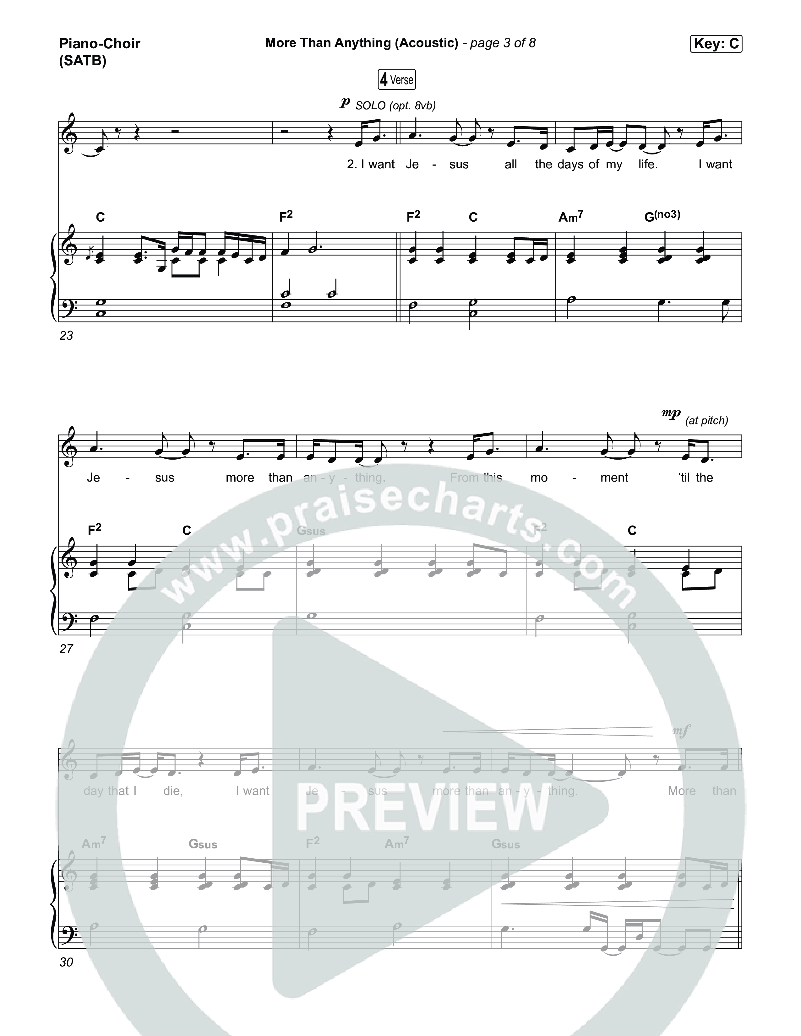 More Than Anything (Acoustic) Piano/Vocal (SATB) (Stephen McWhirter)