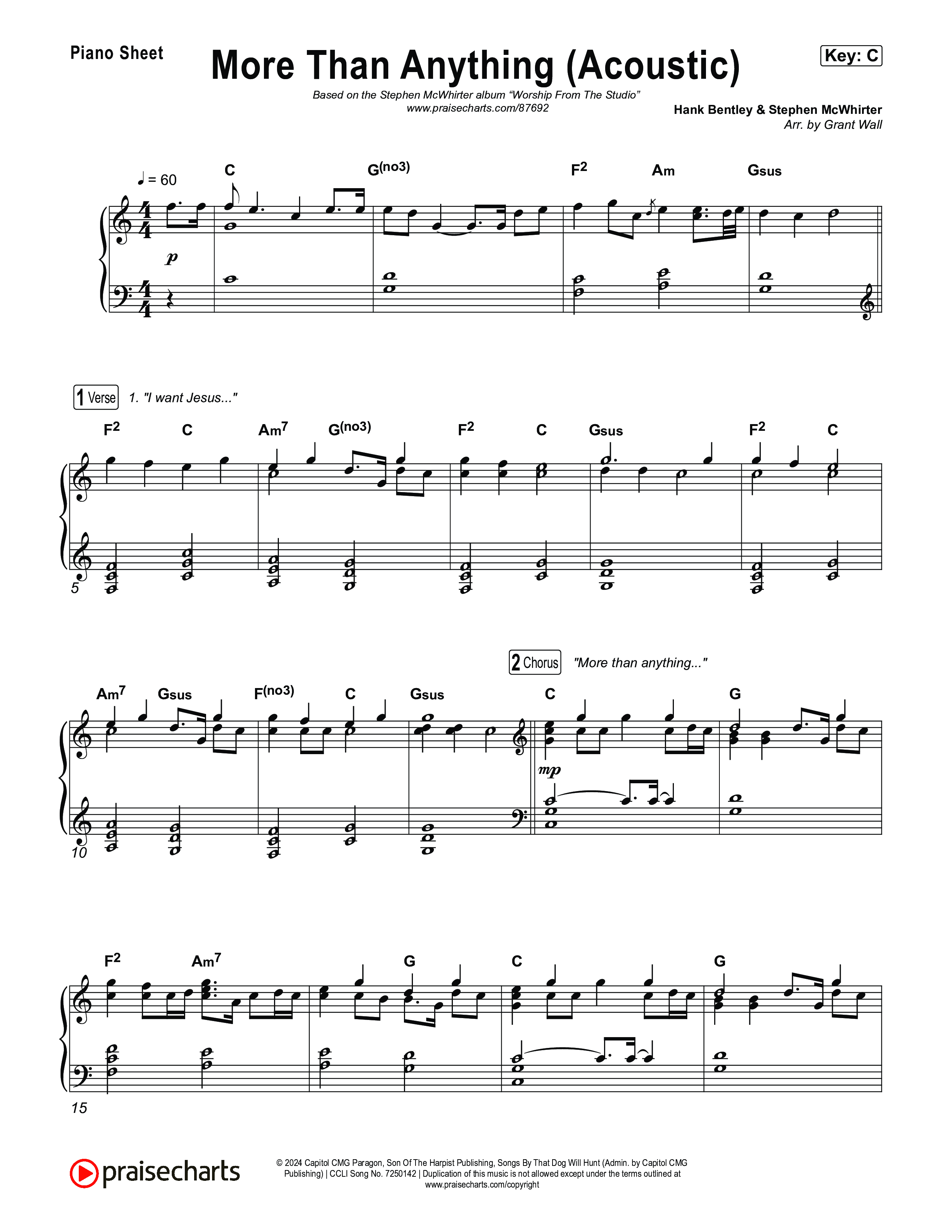 More Than Anything (Acoustic) Piano Sheet (Stephen McWhirter)