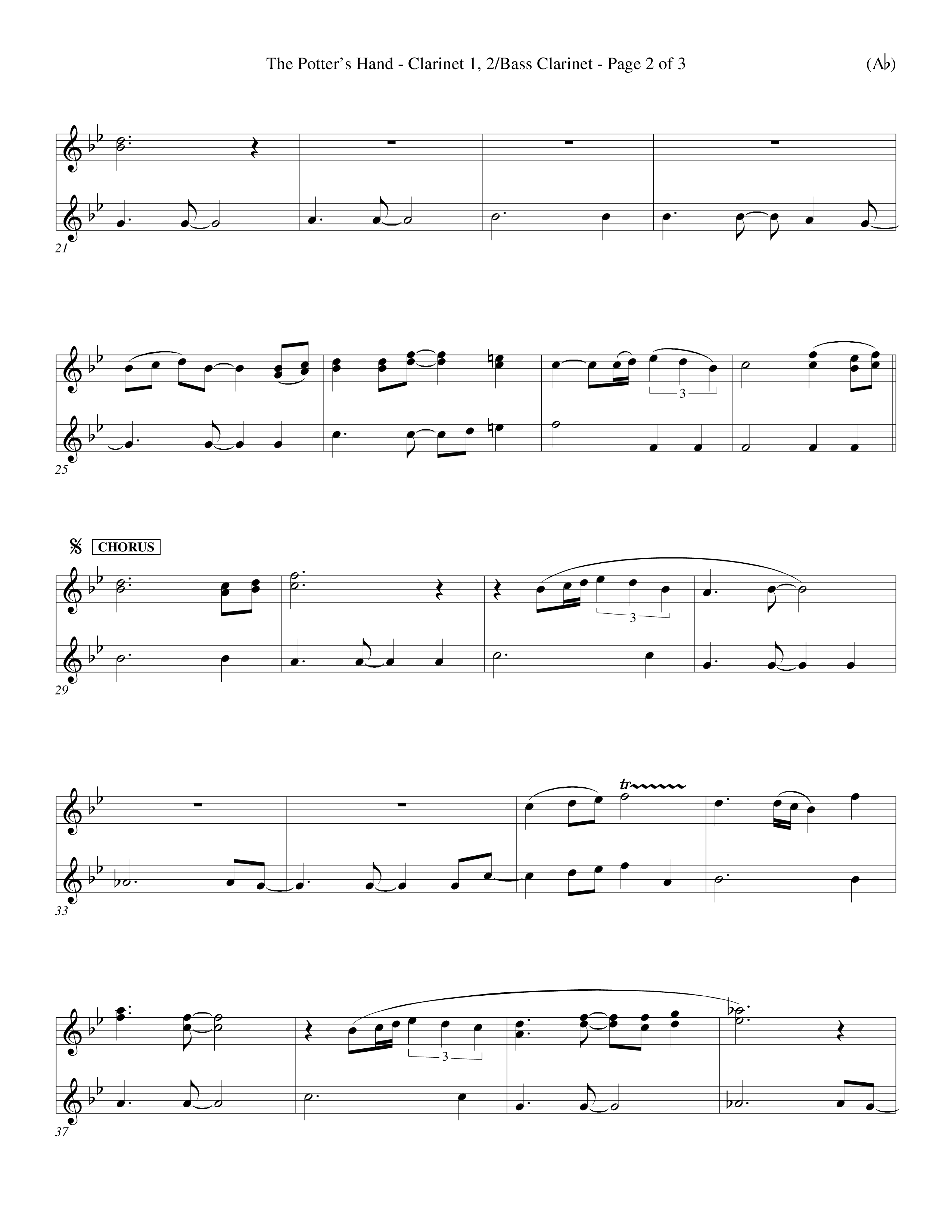 The Potter's Hand (Choral Anthem SATB) Clarinet 1/2, Bass Clarinet (Word Music Choral / Orch. Tim Cates / Orch. Keith Christopher)