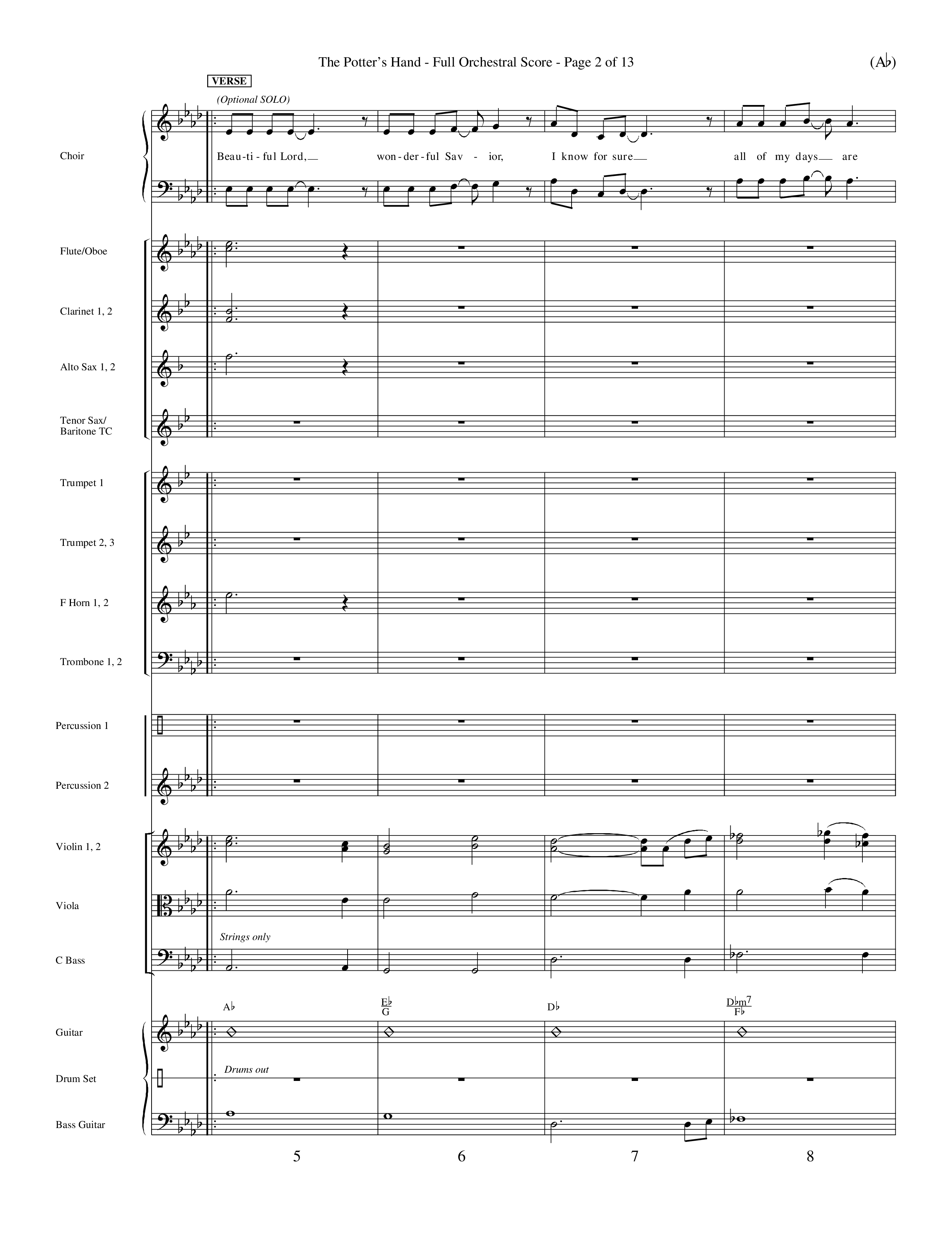 The Potter's Hand (Choral Anthem SATB) Orchestration (Word Music Choral / Orch. Tim Cates / Orch. Keith Christopher)