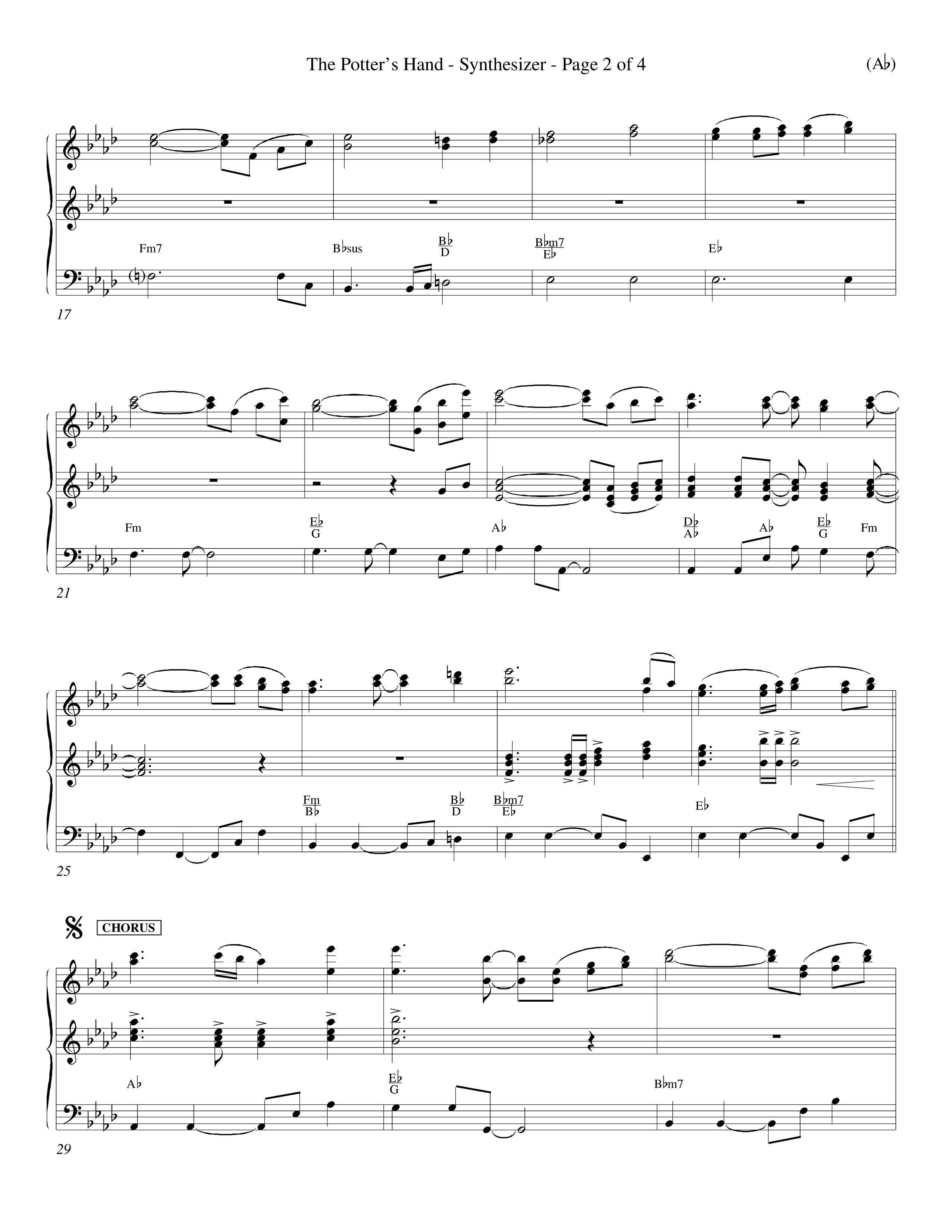 The Potter's Hand (Choral Anthem SATB) Synth (Word Music Choral / Orch. Tim Cates / Orch. Keith Christopher)