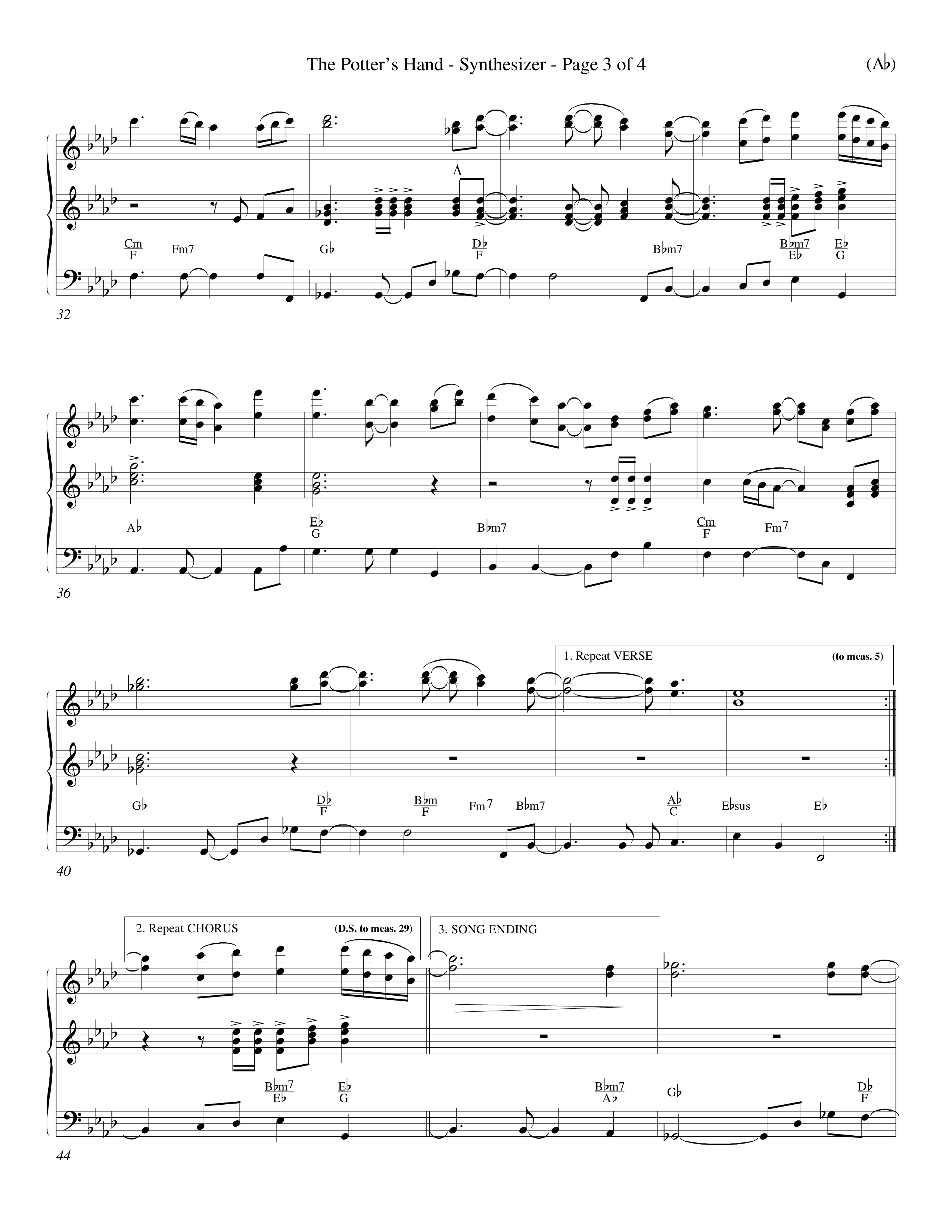 The Potter's Hand (Choral Anthem SATB) Synth (Word Music Choral / Orch. Tim Cates / Orch. Keith Christopher)