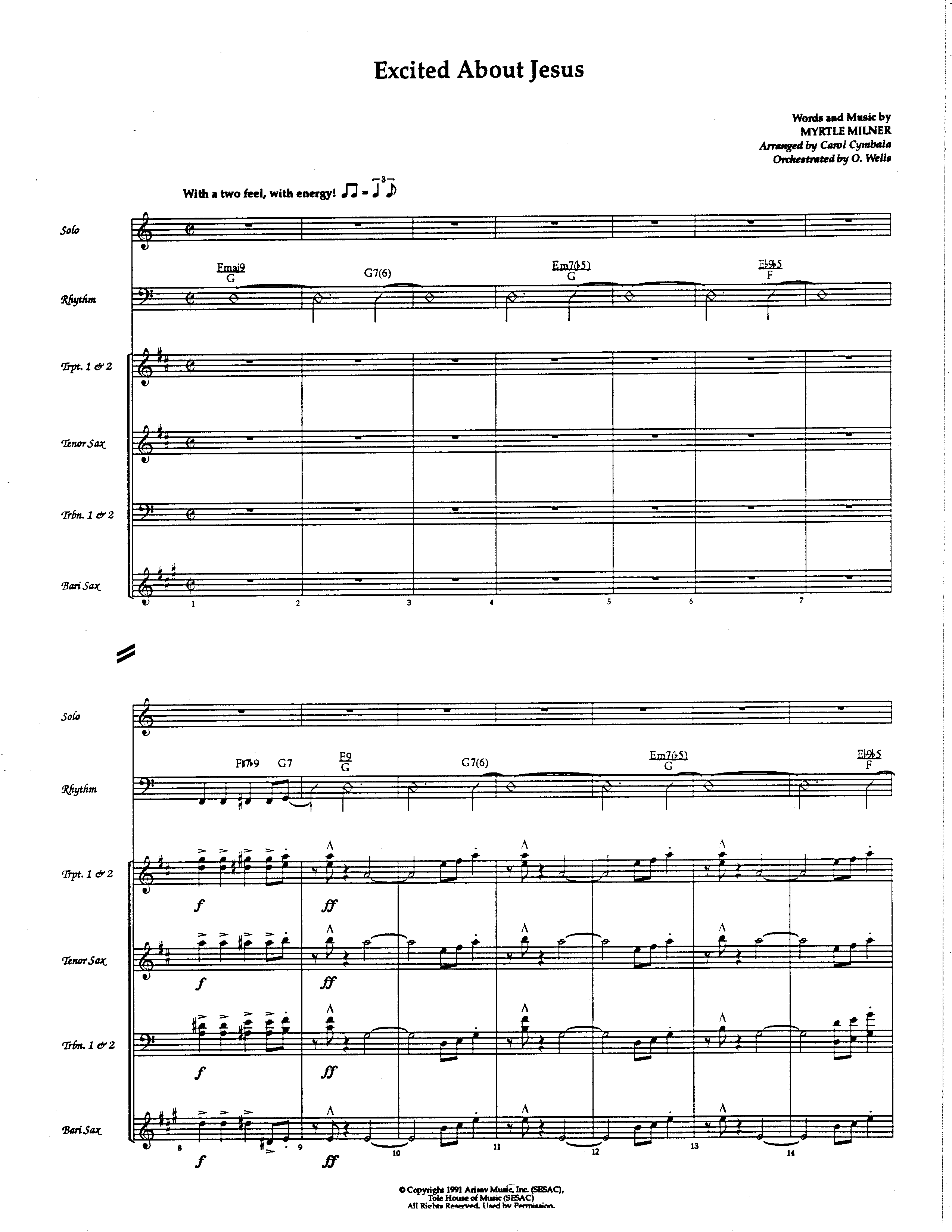 Excited About Jesus (Choral Anthem SATB) Inst. Ensemble (The Brooklyn Tabernacle Choir / Arr. Carol Cymbala)