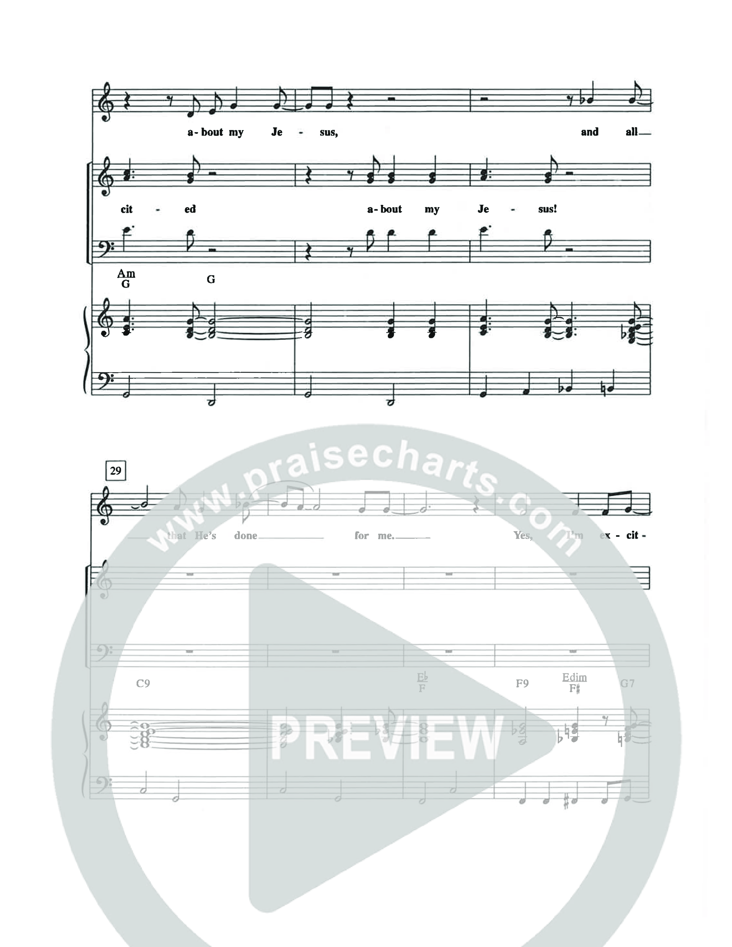 Excited About Jesus (Choral Anthem SATB) Anthem (SATB/Piano) (The Brooklyn Tabernacle Choir / Arr. Carol Cymbala)