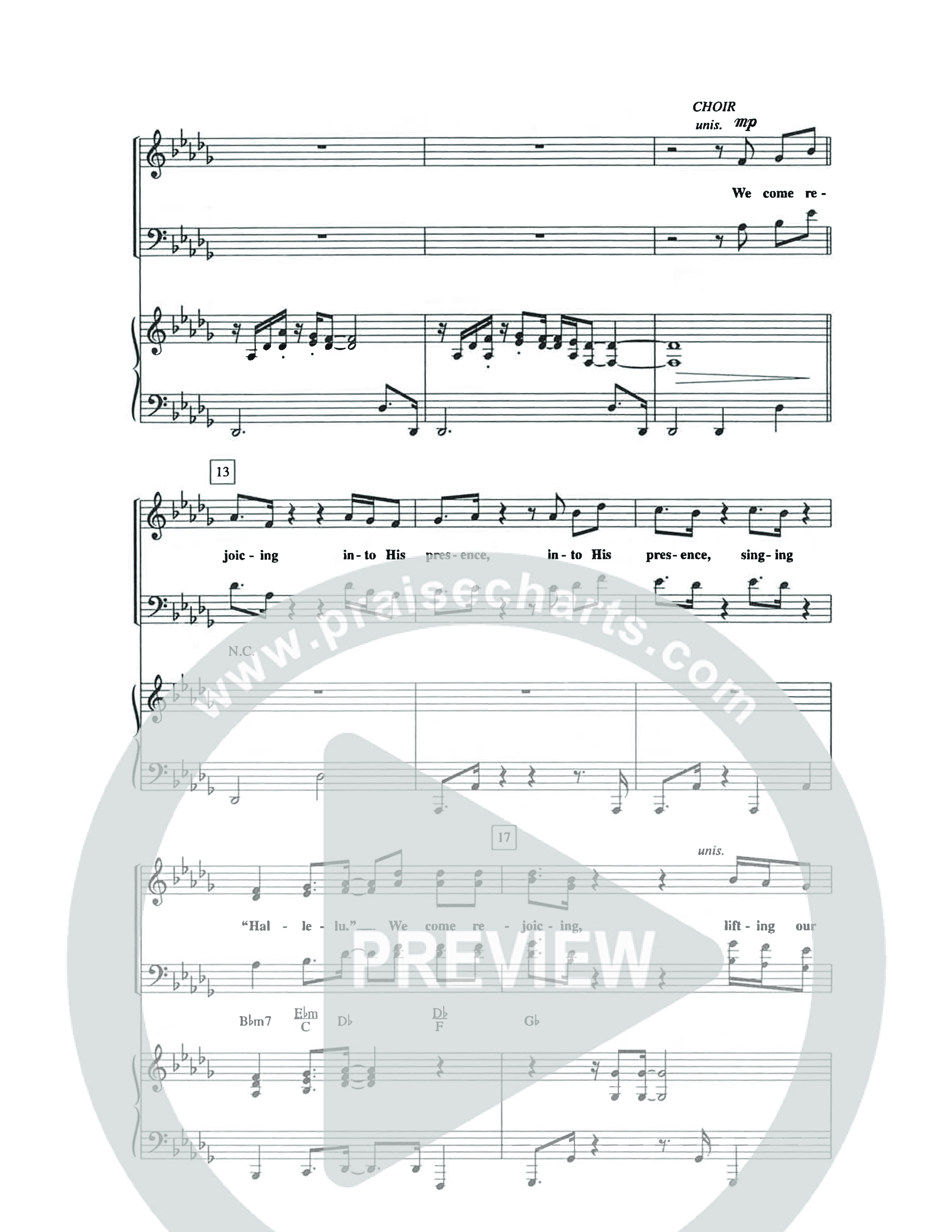We Come Rejoicing (Choral Anthem SATB) Anthem (SATB/Piano) (The Brooklyn Tabernacle Choir / Arr. Carol Cymbala)