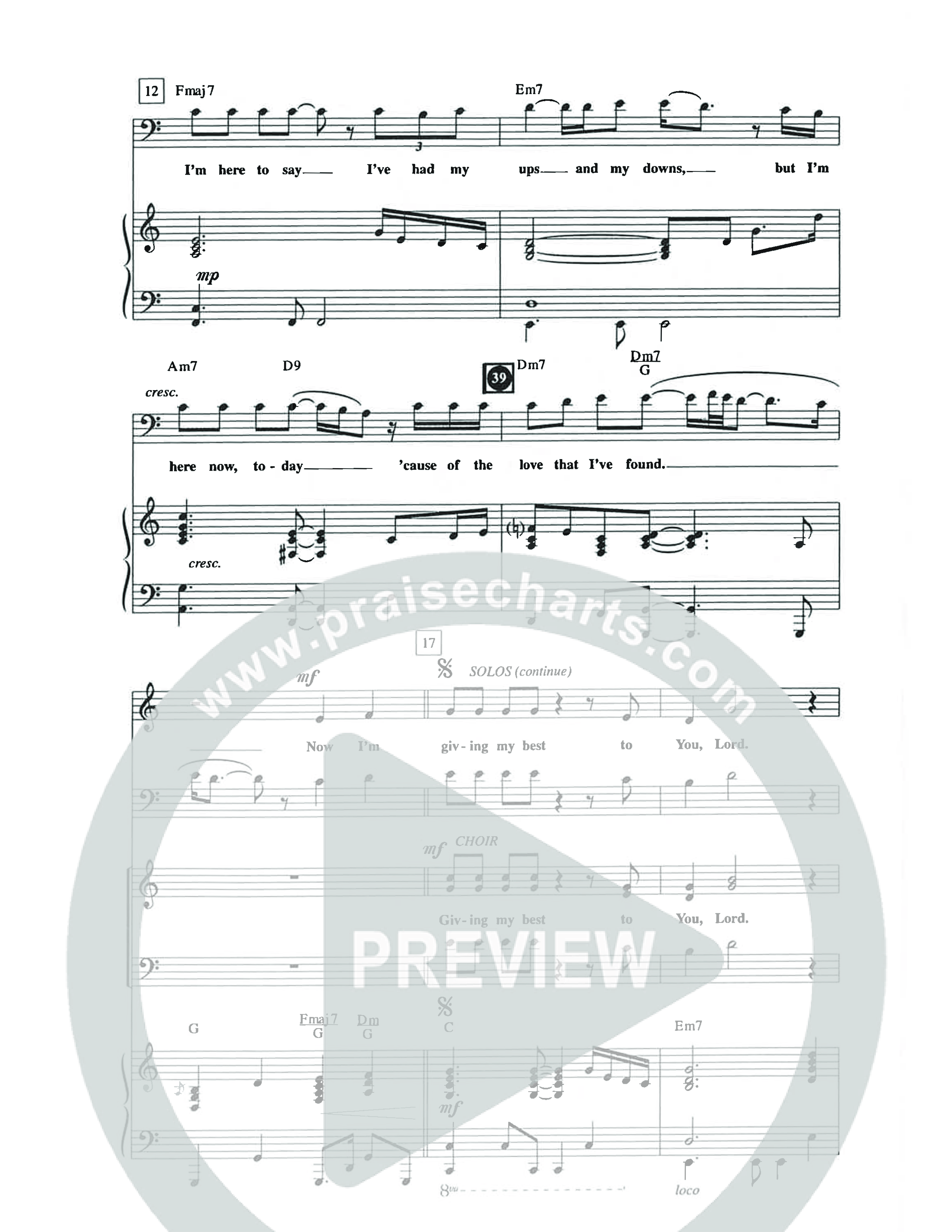 Giving My Best (Choral Anthem SATB) Anthem (SATB/Piano) (The Brooklyn Tabernacle Choir / Arr. Carol Cymbala / Orch. Lari Goss)