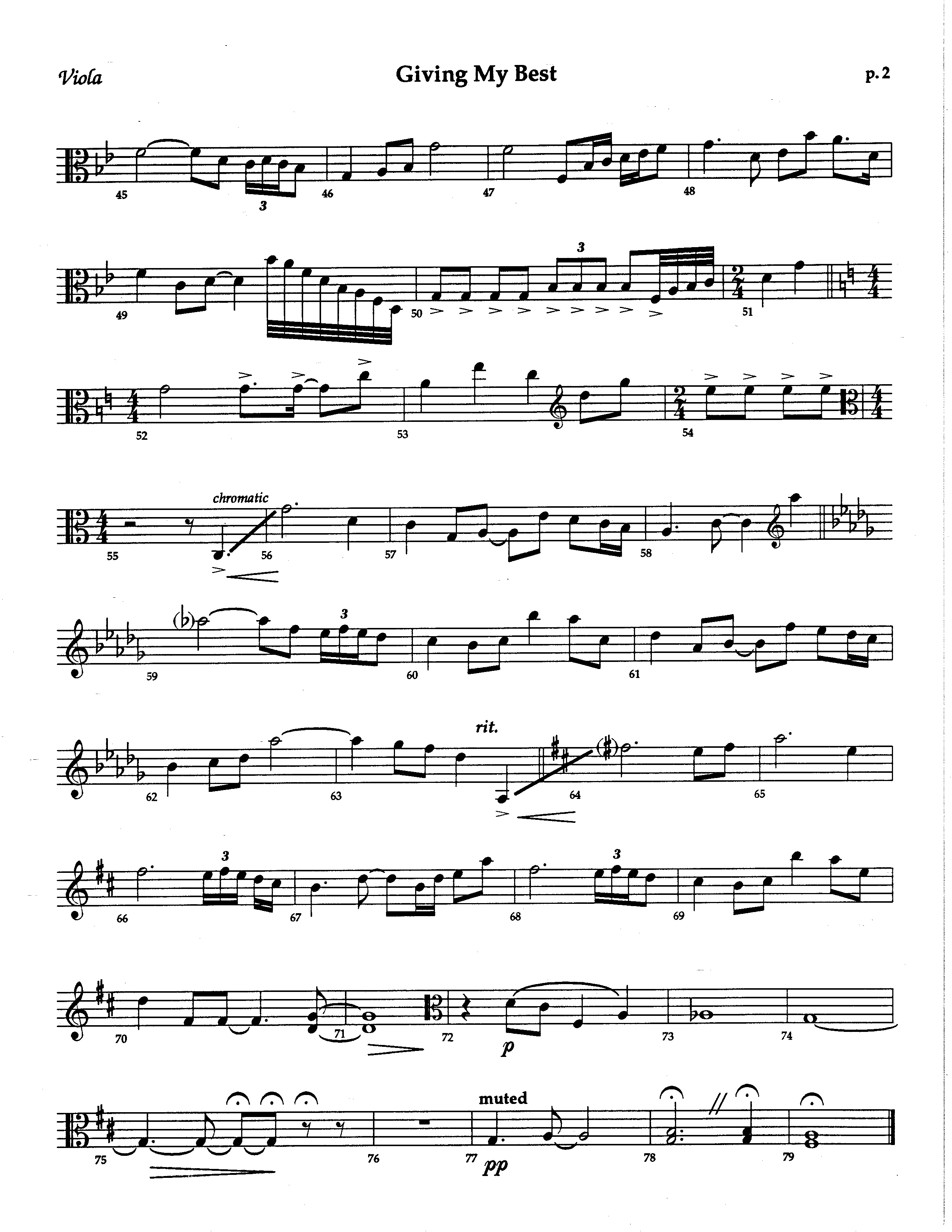 Giving My Best (Choral Anthem SATB) Viola (The Brooklyn Tabernacle Choir / Arr. Carol Cymbala / Orch. Lari Goss)